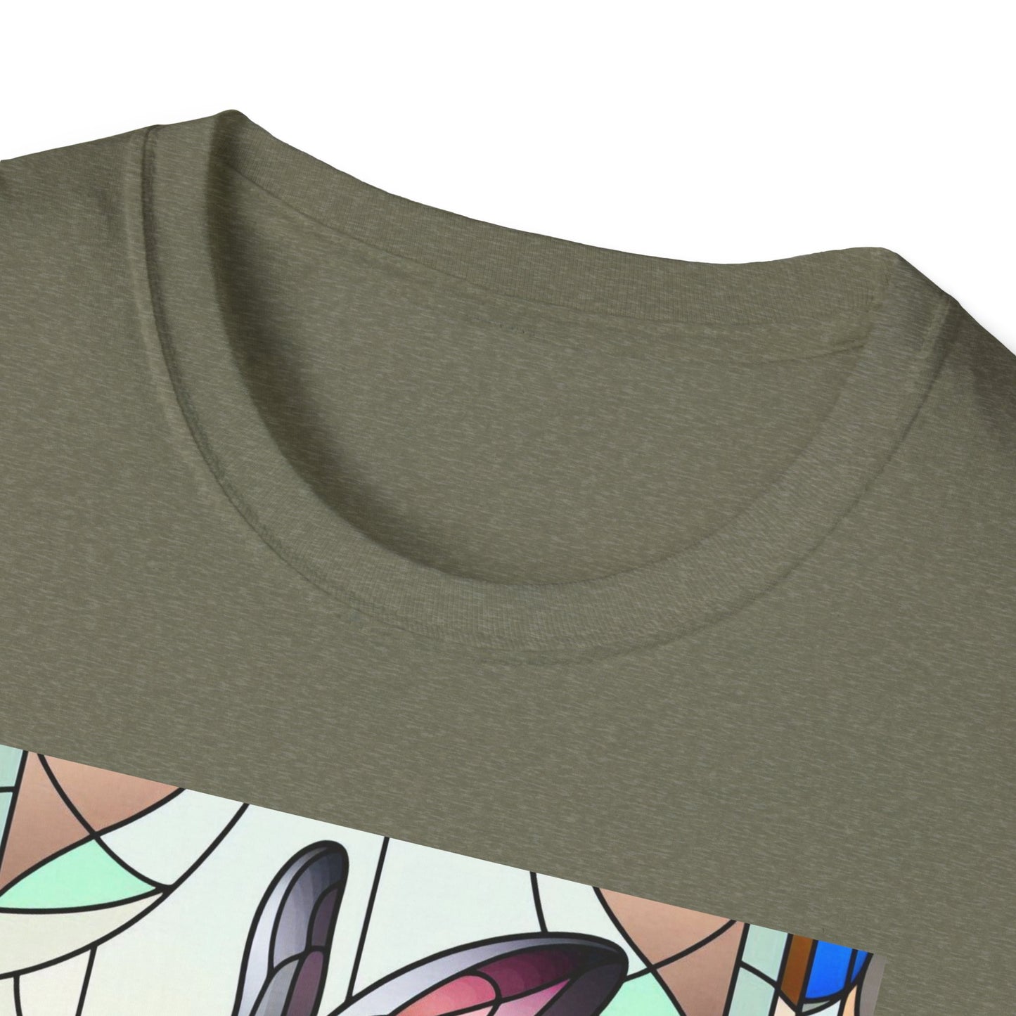 Flemish Giant Rabbit Animal Stained Glass Design Unisex Softstyle T-Shirt