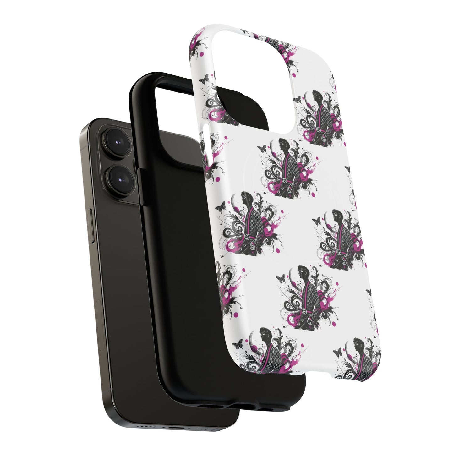 Stylish Tough Magnetic Phone Case with Vibrant Floral Design