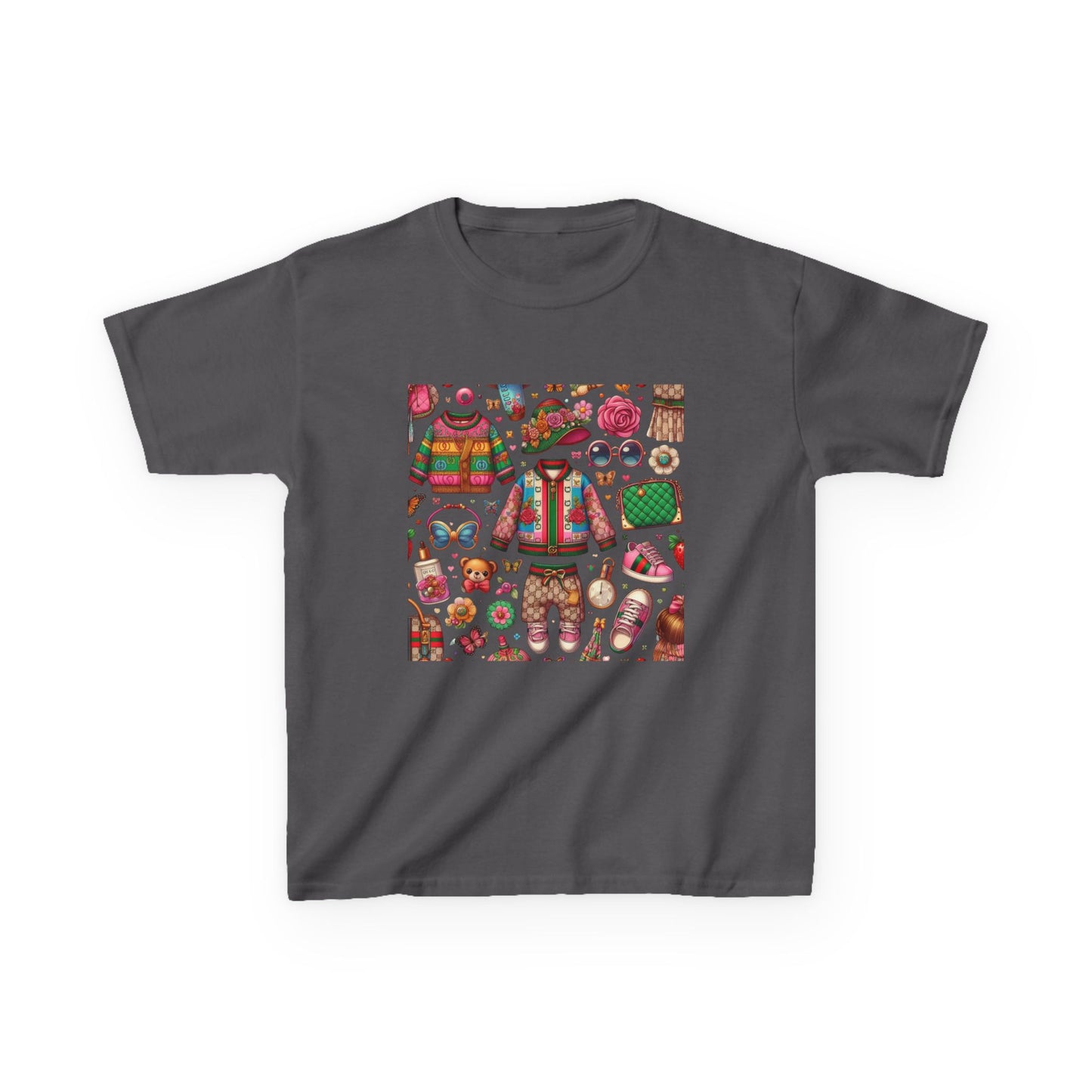 Whimsical Gucci-Inspired Kids' Tee with Fun Patterns for Playful Days