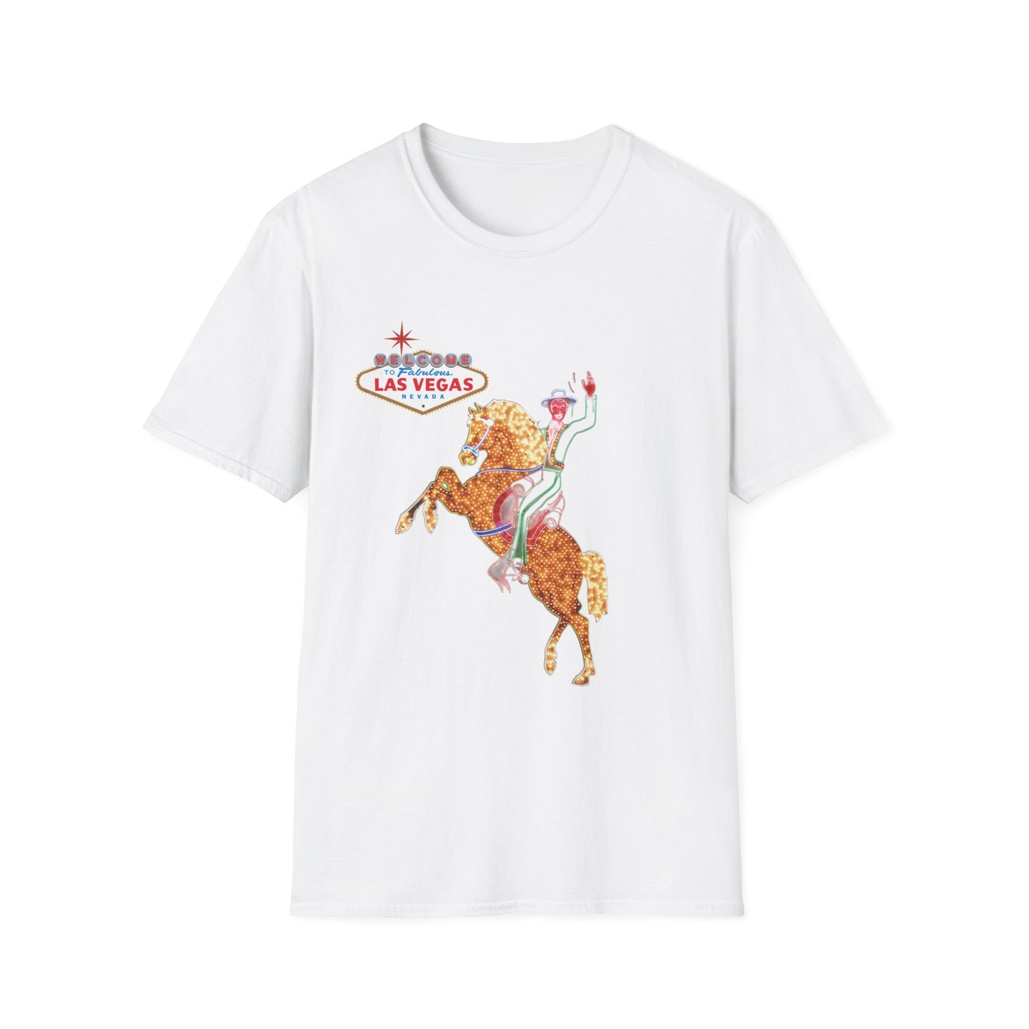 Las Vegas, Las Vegas Boulevard State Scenic Byway, Hacienda Horse and Rider Unisex Softstyle T-Shirt