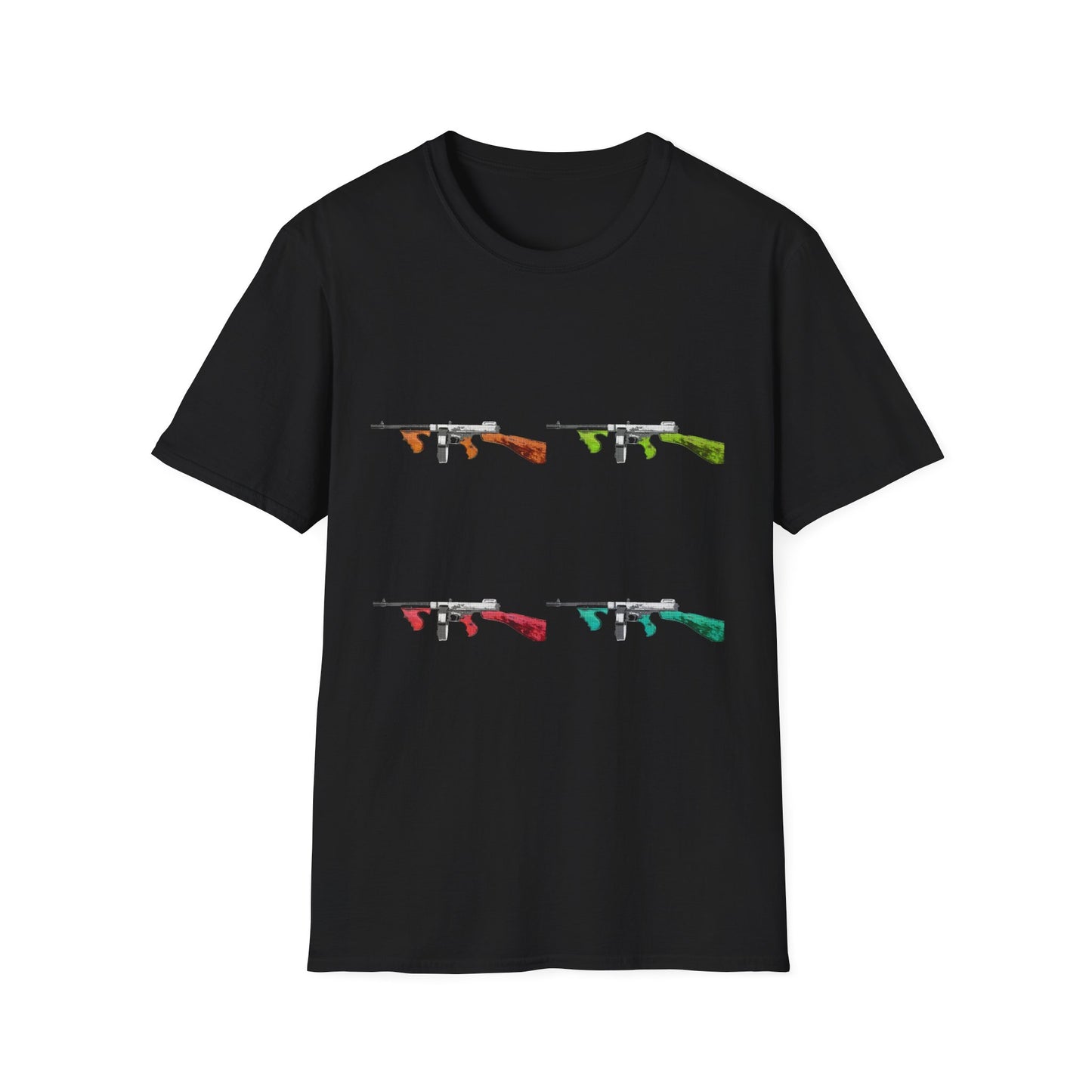 Thompson submachine gun TOMMY GUN M1928  POP ART Unisex Softstyle T-Shirt