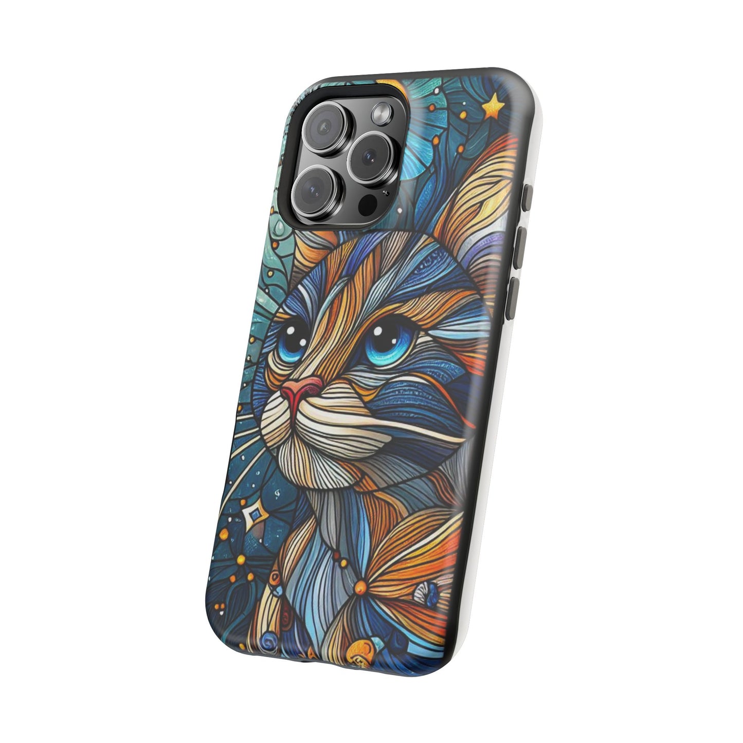 Cat-Stained Glass Magnetic Tough Cases