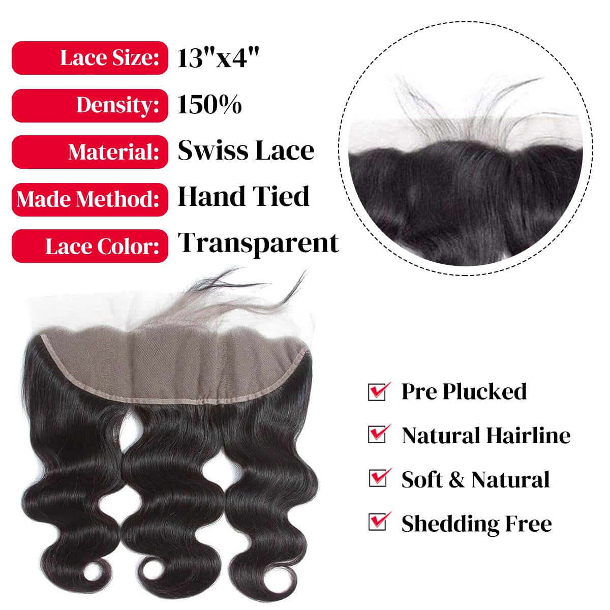 10A Body Wave 3 Bundles with Frontal Human Hair Bundles with Lace Frontal (18 20 22+16, Natural Black) Brazilian Body Wave Hair Virgin Hair Ear to Ear 13X4 Frontal Natural Black