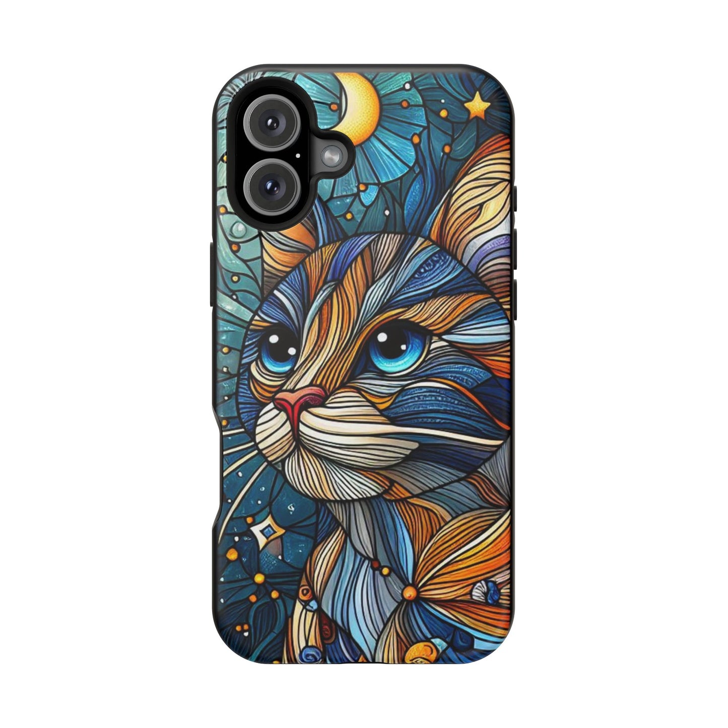 Cat-Stained Glass Magnetic Tough Cases