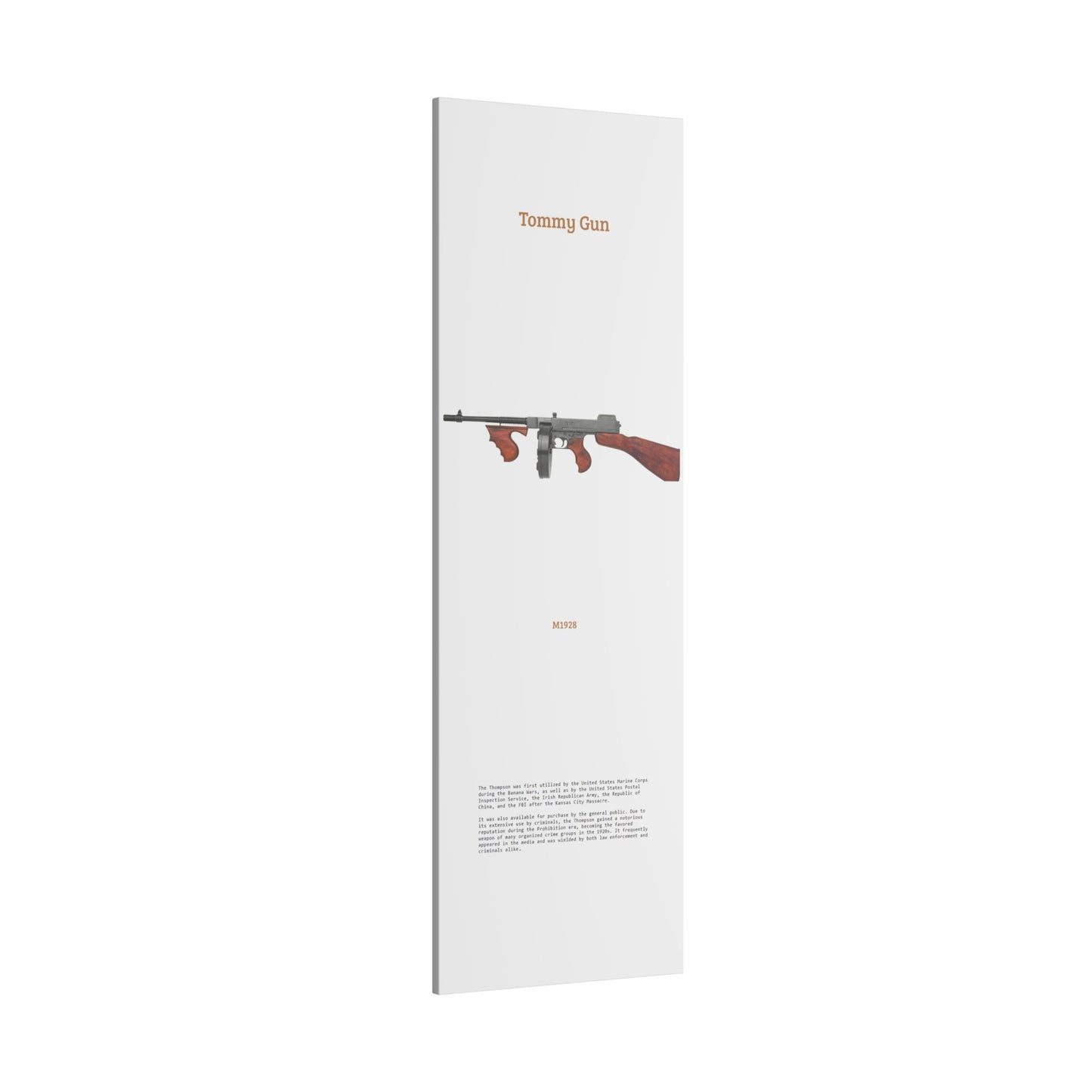 Thompson submachine gun TOMMY GUN M1928 Matte Canvas, Stretched, 0.75" (Multi-Size)