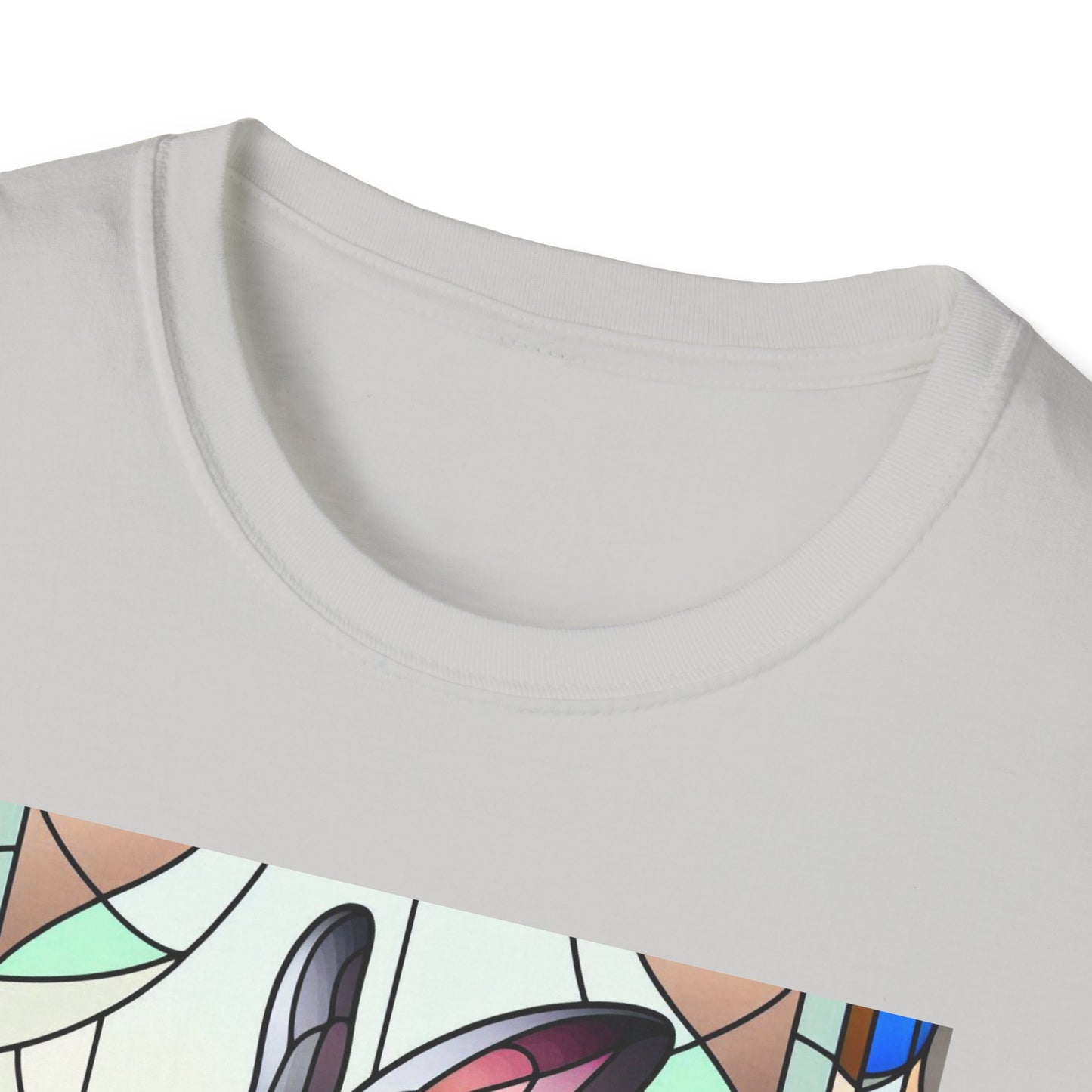 Flemish Giant Rabbit Animal Stained Glass Design Unisex Softstyle T-Shirt