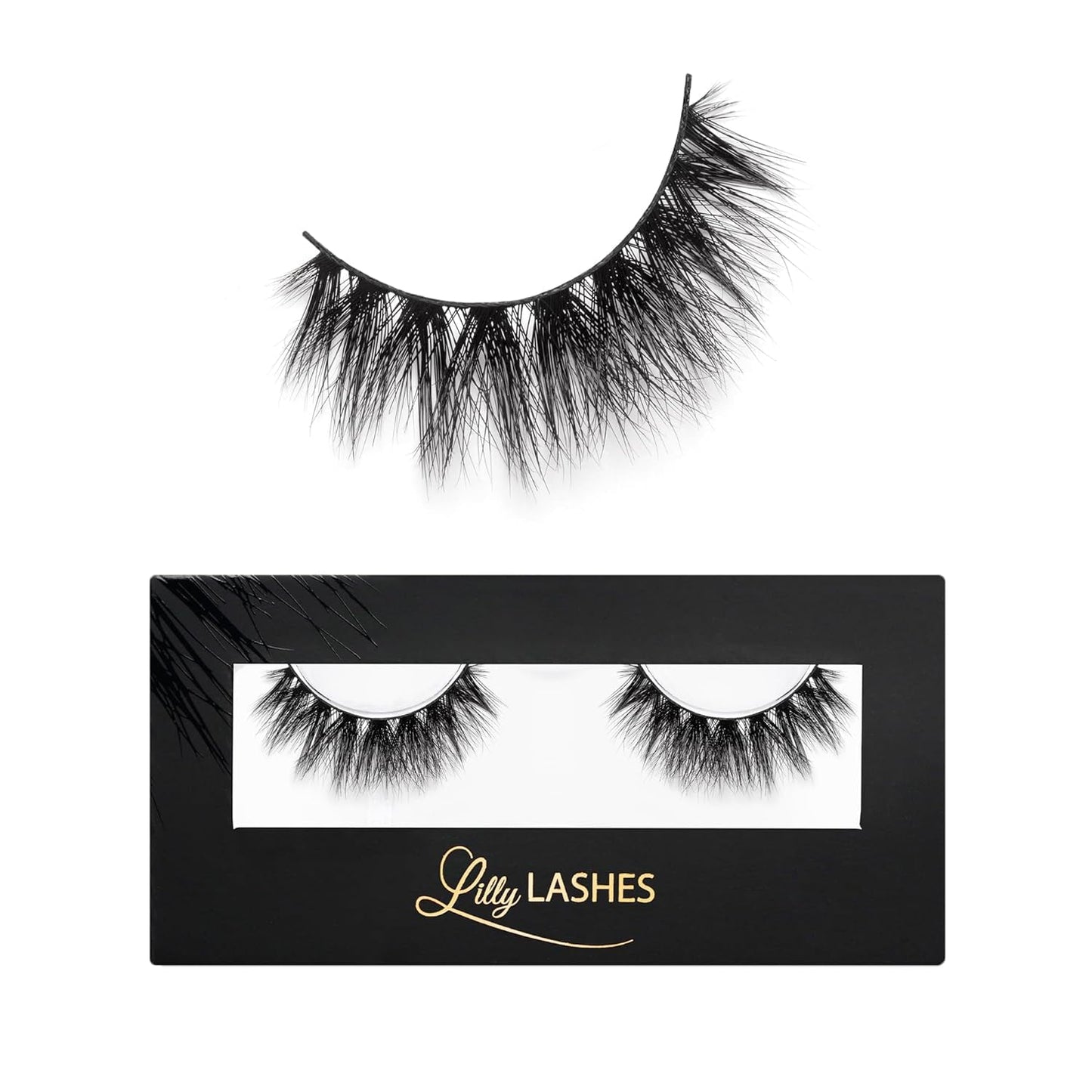 Miami Flare 3D Mink Lashes, Mink Eyelashes, the Original Lilly Lash for Wispy & Natural Look, Reusable Eyelashes up to 25X, Fluffy Lashes, Strip Lashes, Lash Glue Not Included