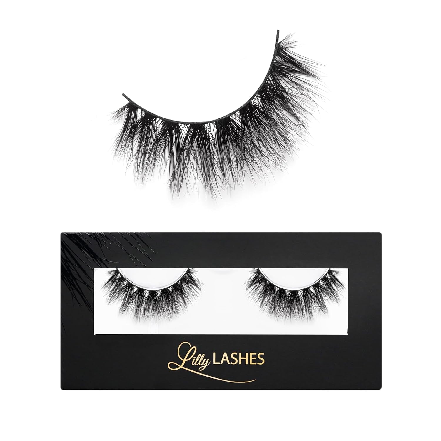 Miami Flare 3D Mink Lashes, Mink Eyelashes, the Original Lilly Lash for Wispy & Natural Look, Reusable Eyelashes up to 25X, Fluffy Lashes, Strip Lashes, Lash Glue Not Included