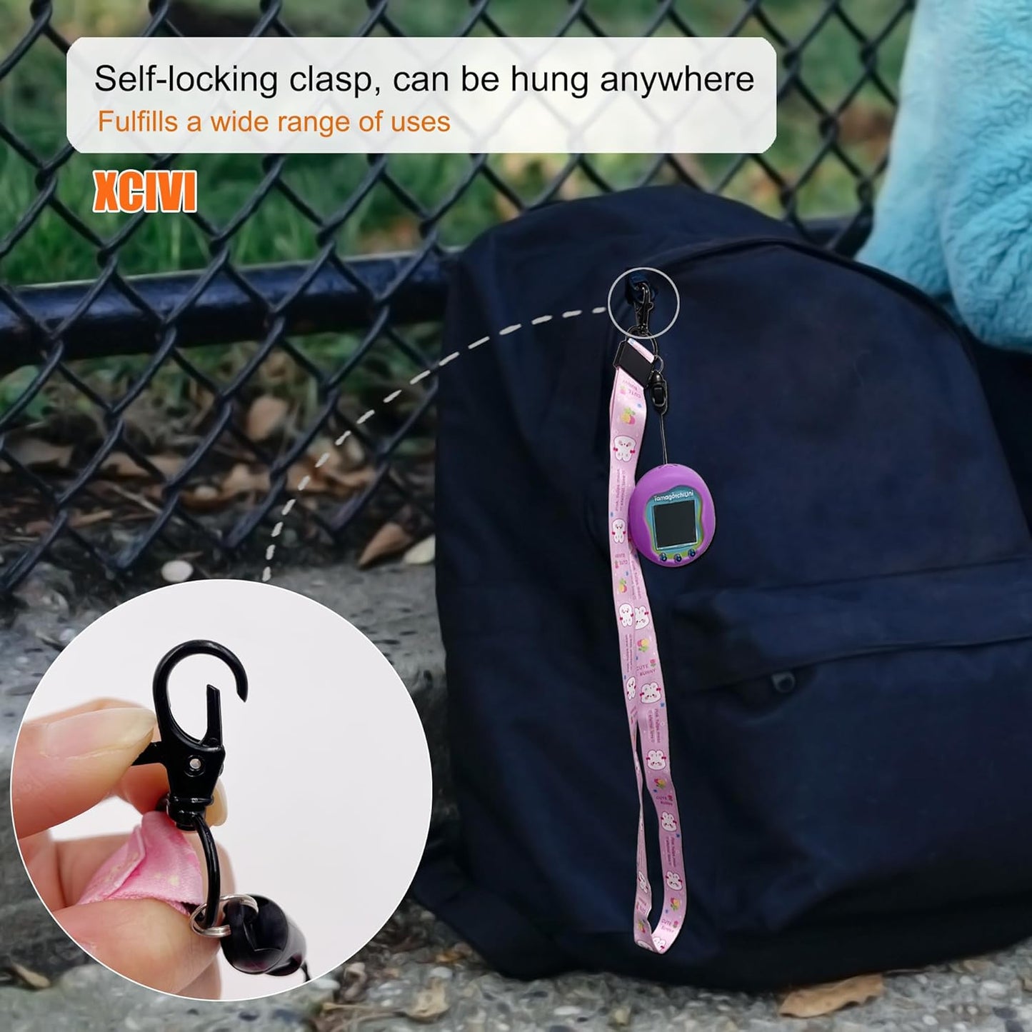 Silicone Case Cover, Lanyard and Screen Protector Film for Tamagotchi Uni Virtual Interactive Pet Game Machine (Purple) ZOUSA