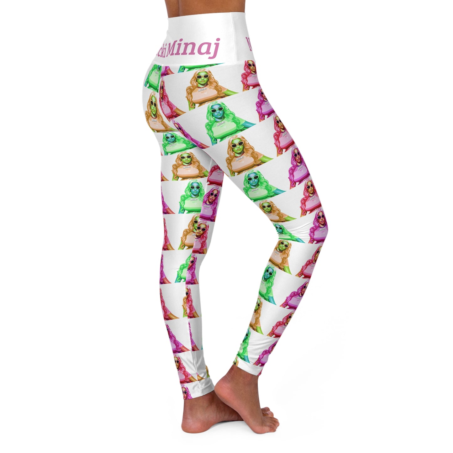 Nicki Minaj Andy Warhol Style Pop Art High Waisted Yoga Leggings