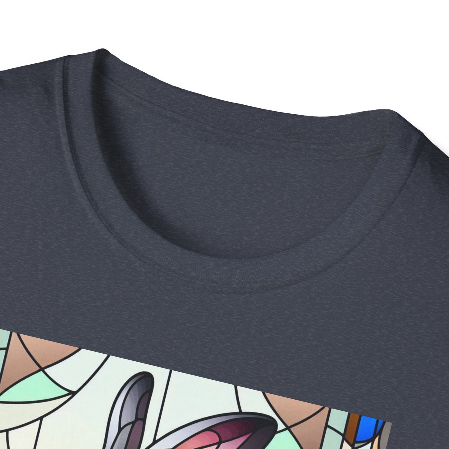 Flemish Giant Rabbit Animal Stained Glass Design Unisex Softstyle T-Shirt