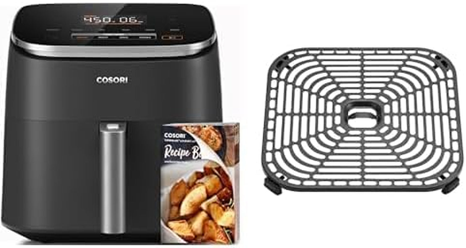 Air Fryer 9-In-1, Compact & Large 6-Qt, Fast Turbo Modes, 90°–450°F Even Results with Precise Temperature Control, up to 95% Less Oil*, Roast, Bake, Dry, Reheat, Frozen, Broil, Proof, Grey