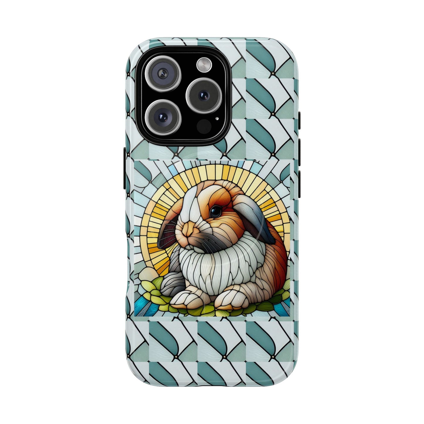 Holland Lop Rabbit Animal Stained Glass Design Tough Magnetic Cases