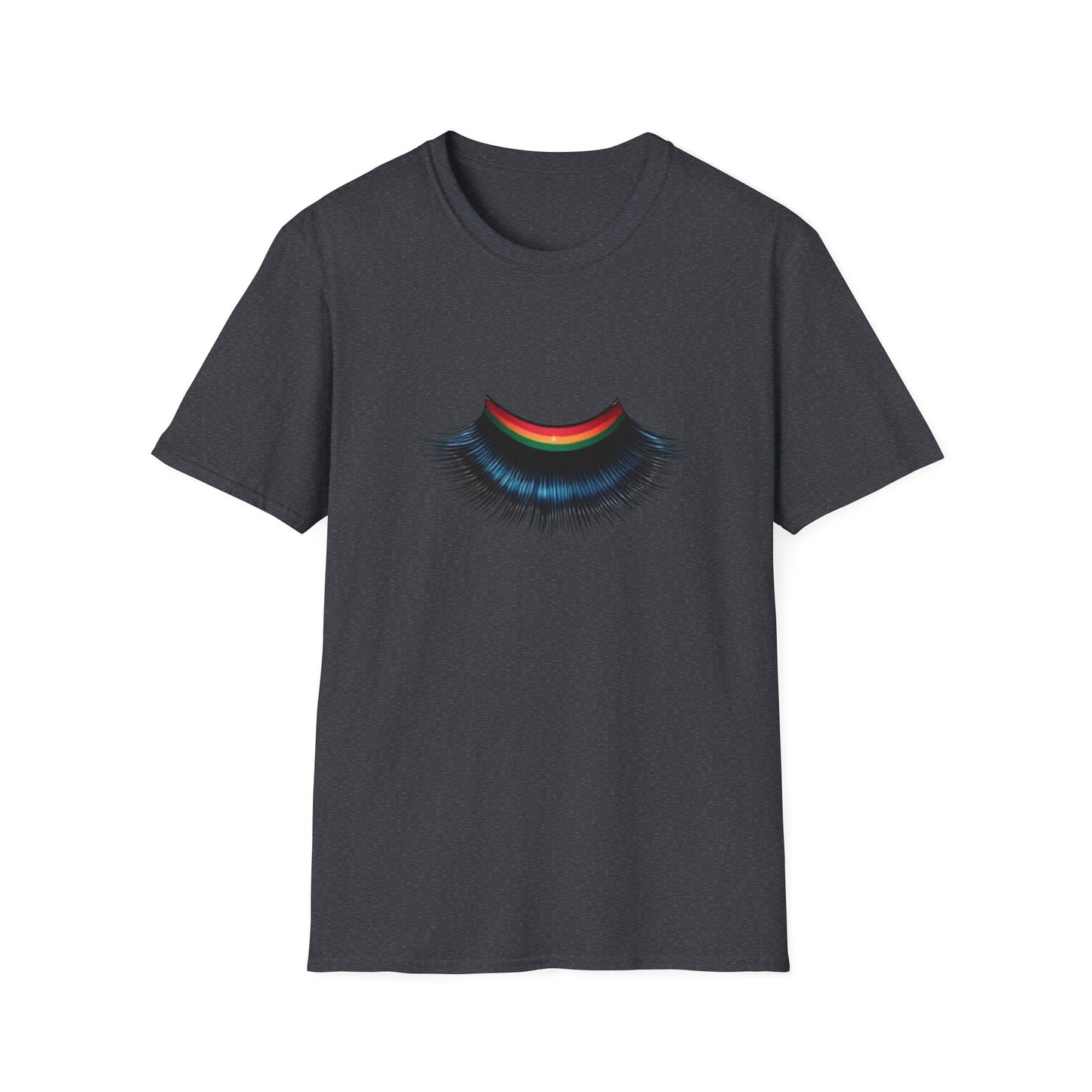Cheerful Graphic Unisex Softstyle T-Shirt - Whimsical Gucci Inspired Eye Lashe Smile Design