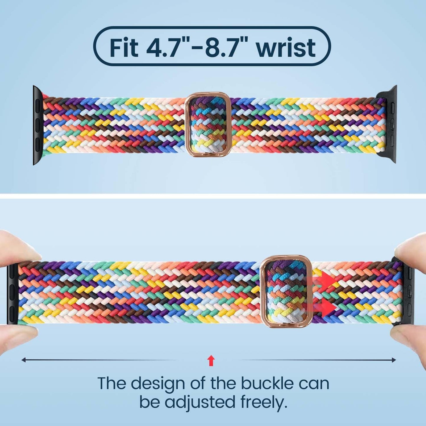Stretchy Solo Loop Adjustable Bands: Solo Loop Band Compatible with Apple Watch Band 38Mm 40Mm 41Mm 42Mm 44Mm 45Mm 49Mm, Women Men Elastic Braided Nylon Straps Ultra Iwatch Series SE 8 7 6 5 4 3 2 1