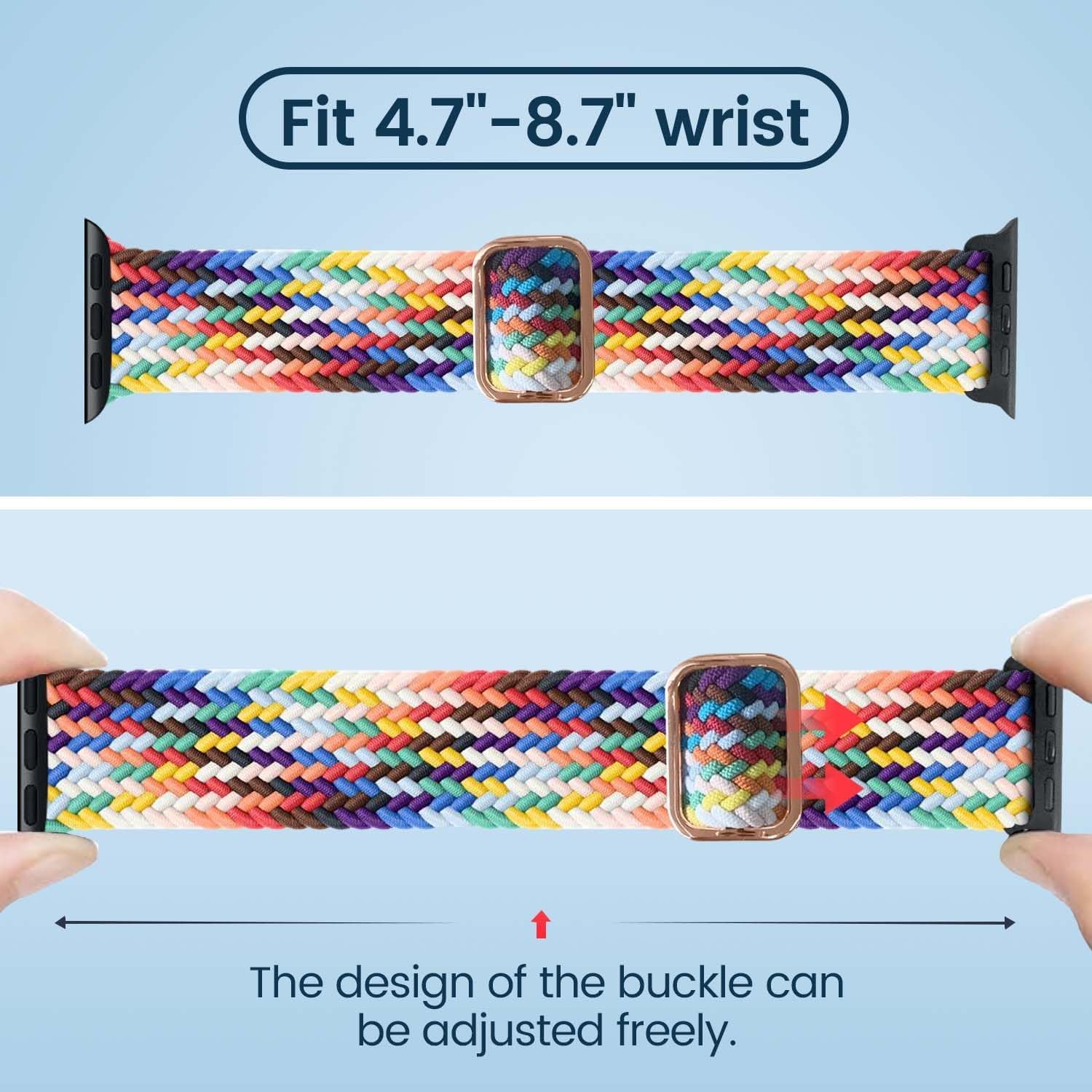Stretchy Solo Loop Adjustable Bands: Solo Loop Band Compatible with Apple Watch Band 38Mm 40Mm 41Mm 42Mm 44Mm 45Mm 49Mm, Women Men Elastic Braided Nylon Straps Ultra Iwatch Series SE 8 7 6 5 4 3 2 1