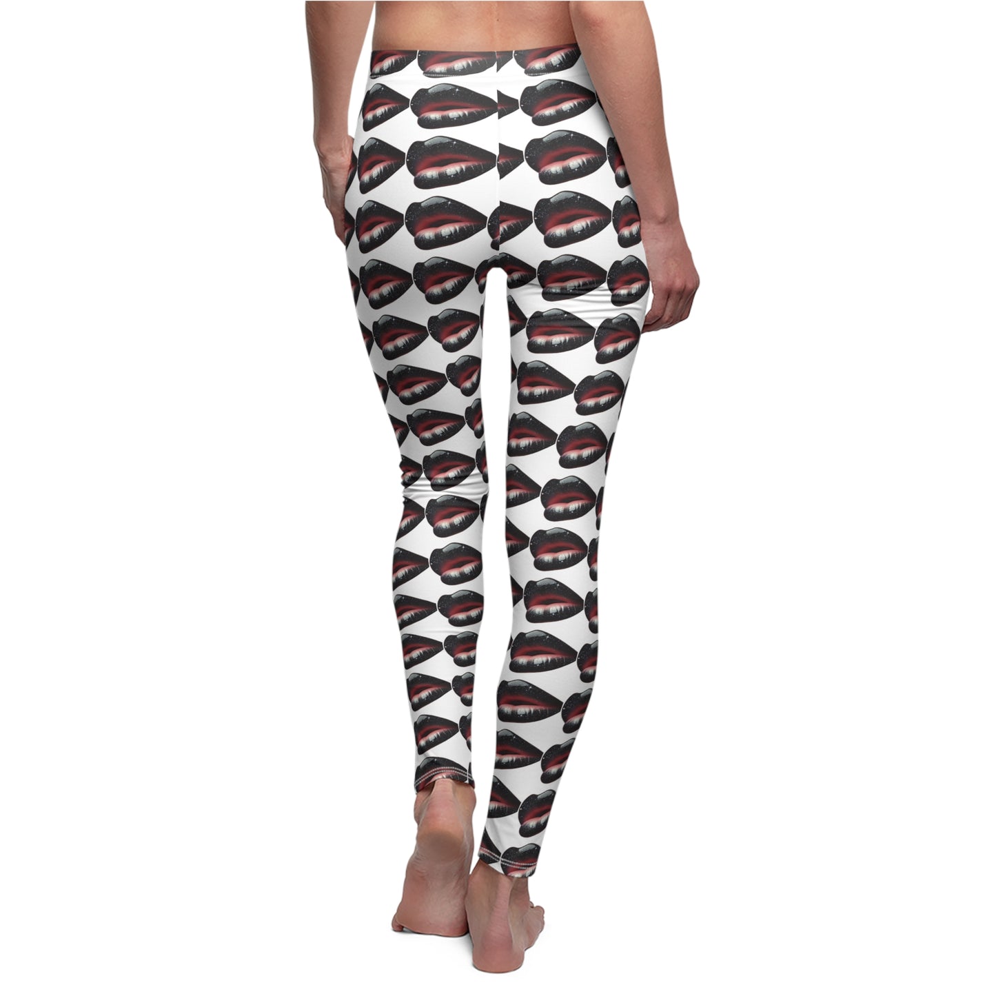 GALAXY LIPS GLOSSY Women's Cut & Sew Casual Leggings (AOP)