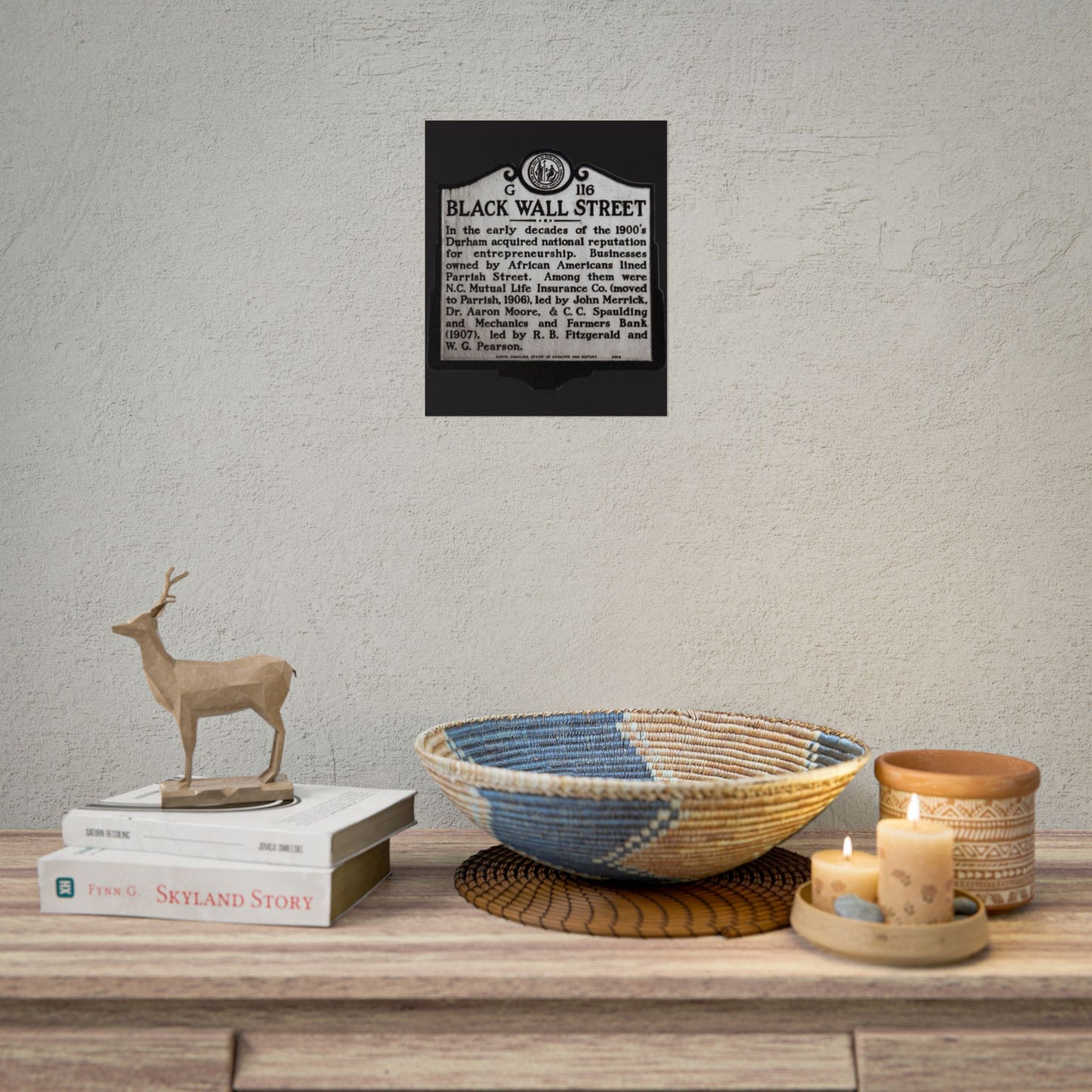 BLACK WALL STREET DURHAM NORTH CAROLINA Rolled Posters