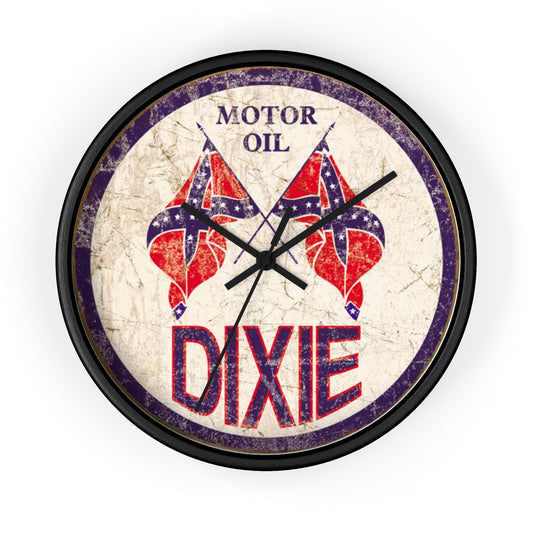 Retro Wall Clock - Dixie Motor Oil Design