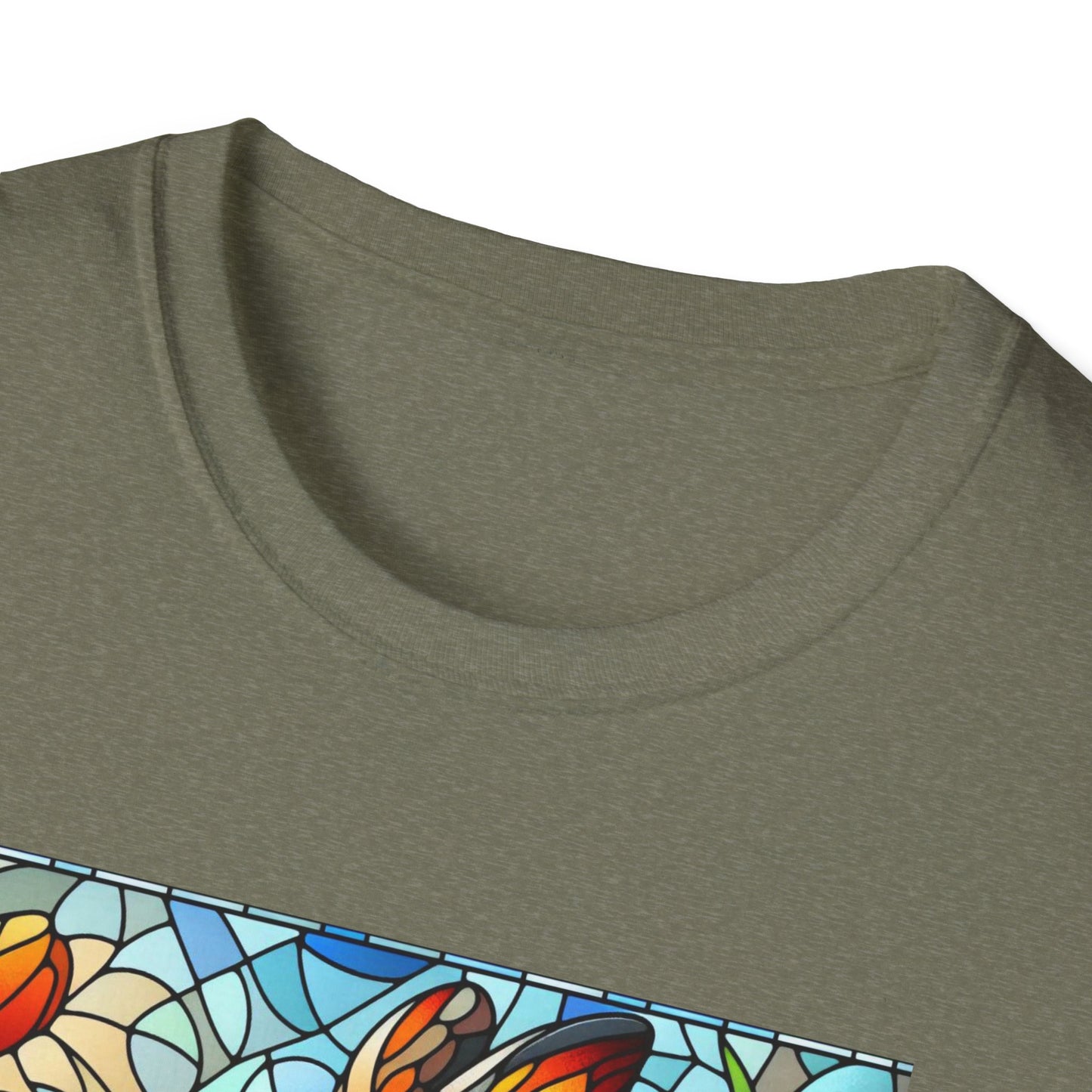 Dutch Rabbit Animal Stained Glass DesignUnisex Softstyle T-Shirt