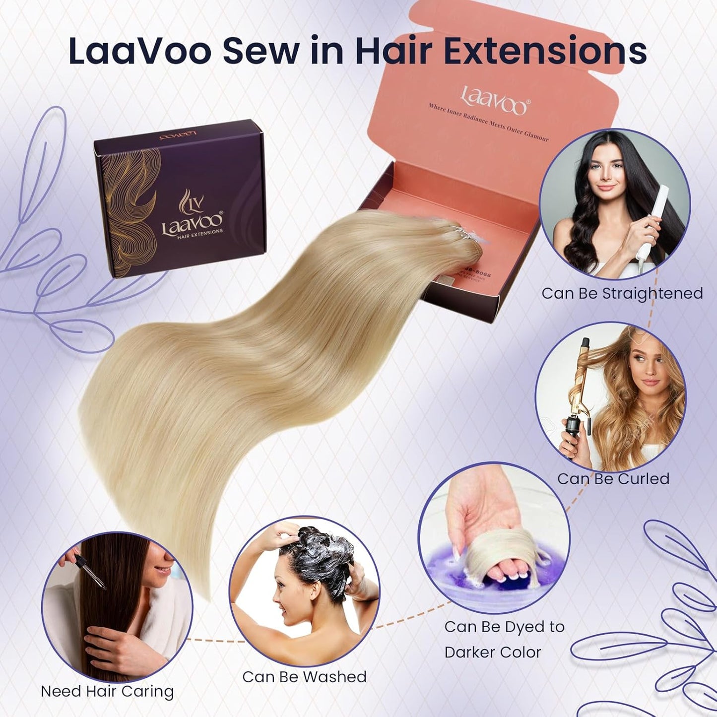 Human Hair Extensions Sew in Blonde Hand Tied Weft Hair Extensions Human Hair Blonde Highlights Sew in Hair Extensions Real Human Hair Short Hair Weft Bundles Straight 12 Inch 80G