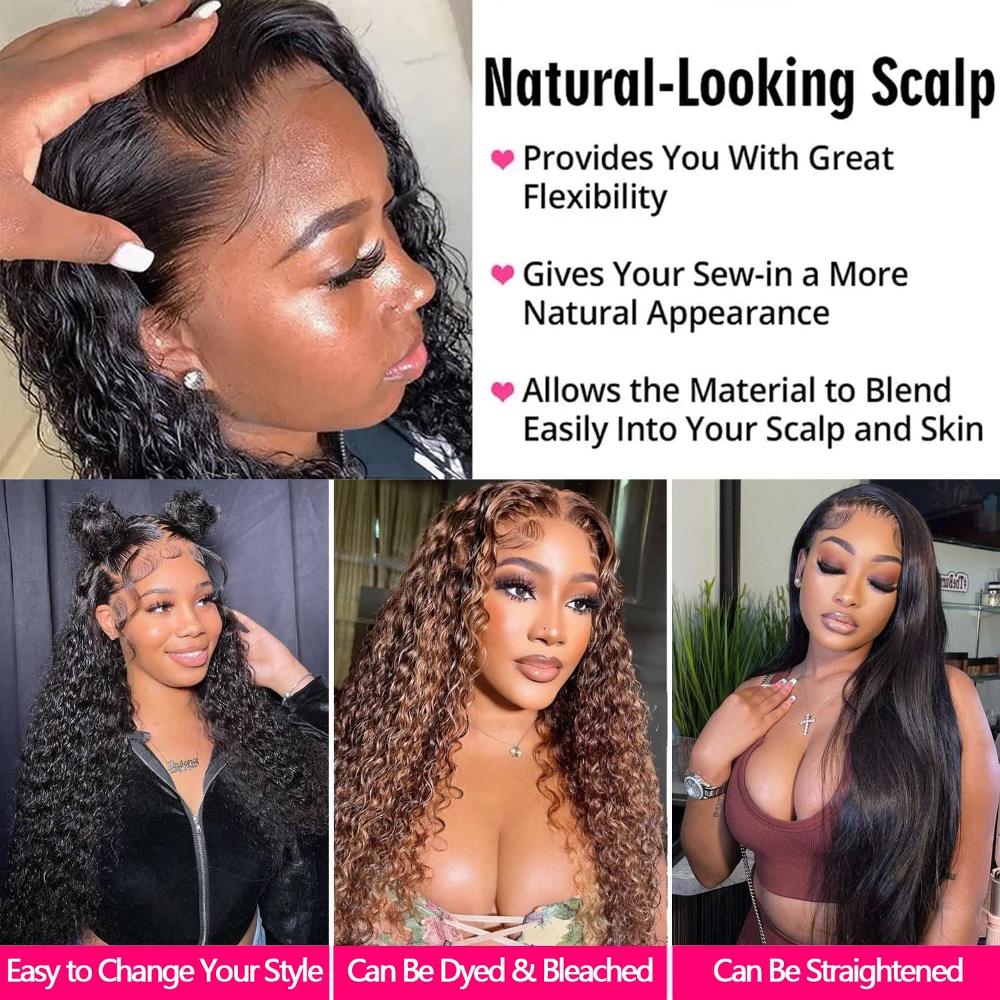 Deep Wave Lace Front Wigs Human Hair for Black Women 13X4 Curly Lace Frontal Wigs Wet and Wavy HD Transparent Lace Front Wigs Human Hair Pre Plucked with Baby Hair 180% Density 20Inch