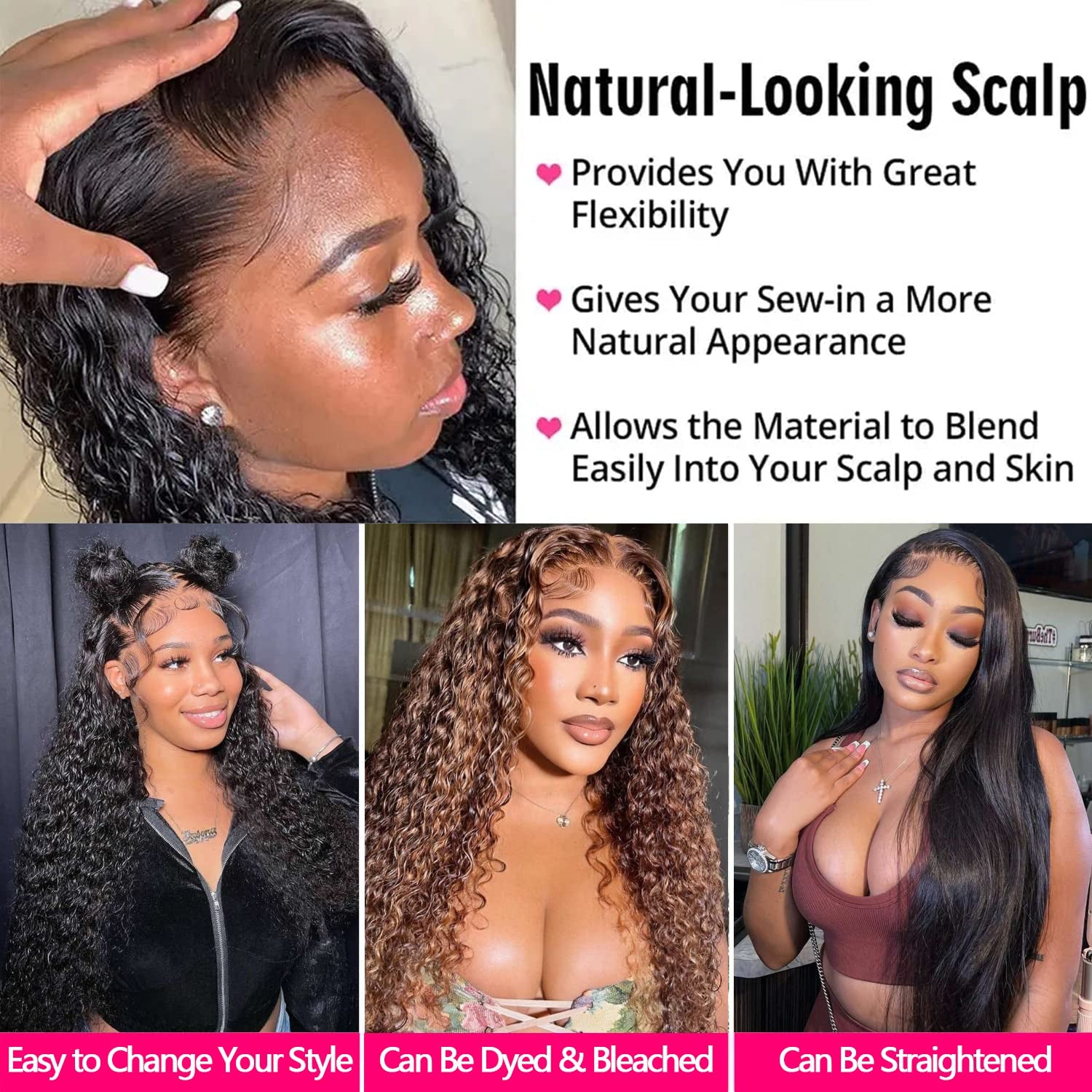 Deep Wave Lace Front Wigs Human Hair for Black Women 13X4 Curly Lace Frontal Wigs Wet and Wavy HD Transparent Lace Front Wigs Human Hair Pre Plucked with Baby Hair 180% Density 20Inch