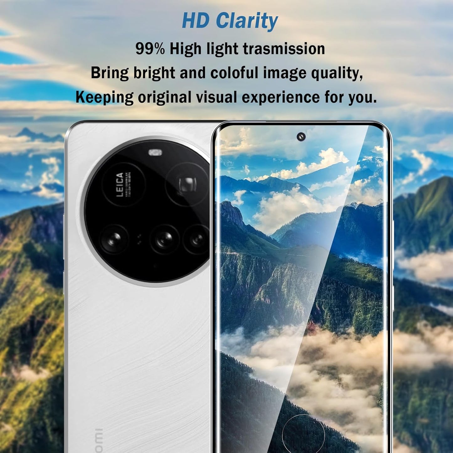 2 Pack 3D Compatible with Xiaomi 15 Pro/Xiaomi 15 Ultra Screen Protector, 3D Full Coverage 9H Tempered Glass Film, HD Clear Scratch Resistant, Bubble-Free