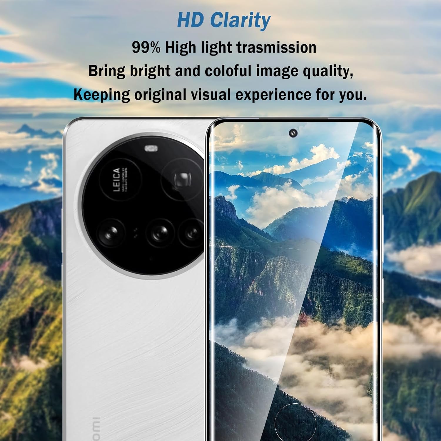 2 Pack 3D Compatible with Xiaomi 15 Pro/Xiaomi 15 Ultra Screen Protector, 3D Full Coverage 9H Tempered Glass Film, HD Clear Scratch Resistant, Bubble-Free
