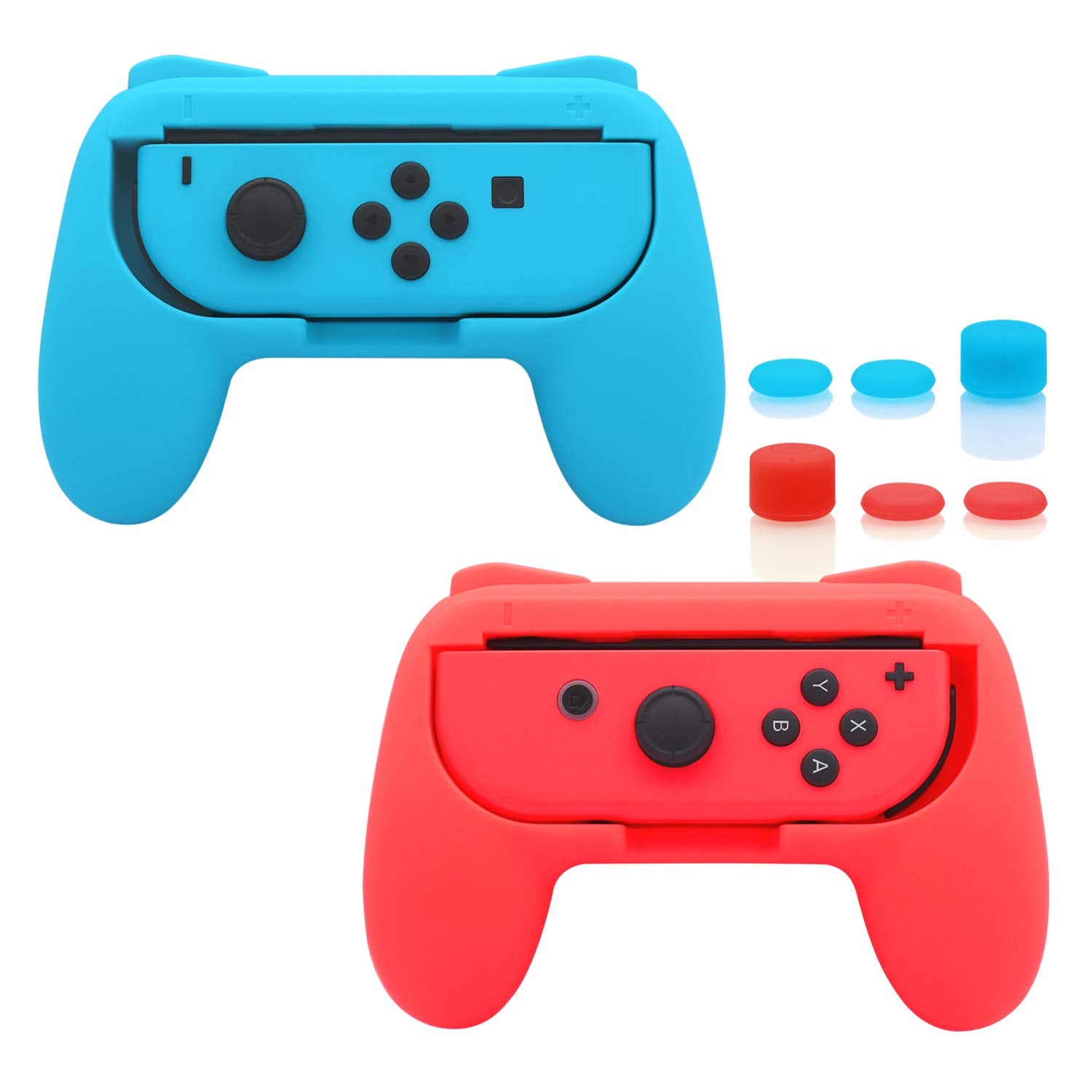 Grips for Nintendo Switch Joy-Con, Wear-Resistant Handle Kit for Switch Joy Cons Controller, 2 Pack (Black)