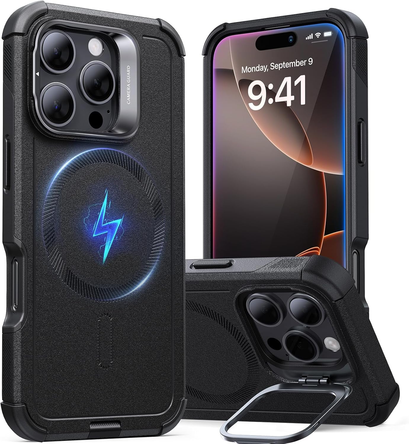 for Iphone 16E Case, 23 Ft Military-Grade Drop Protection, Heavy Duty Magnetic Phone Case, Compatible with Magsafe Accessories, Cyber Series, Red