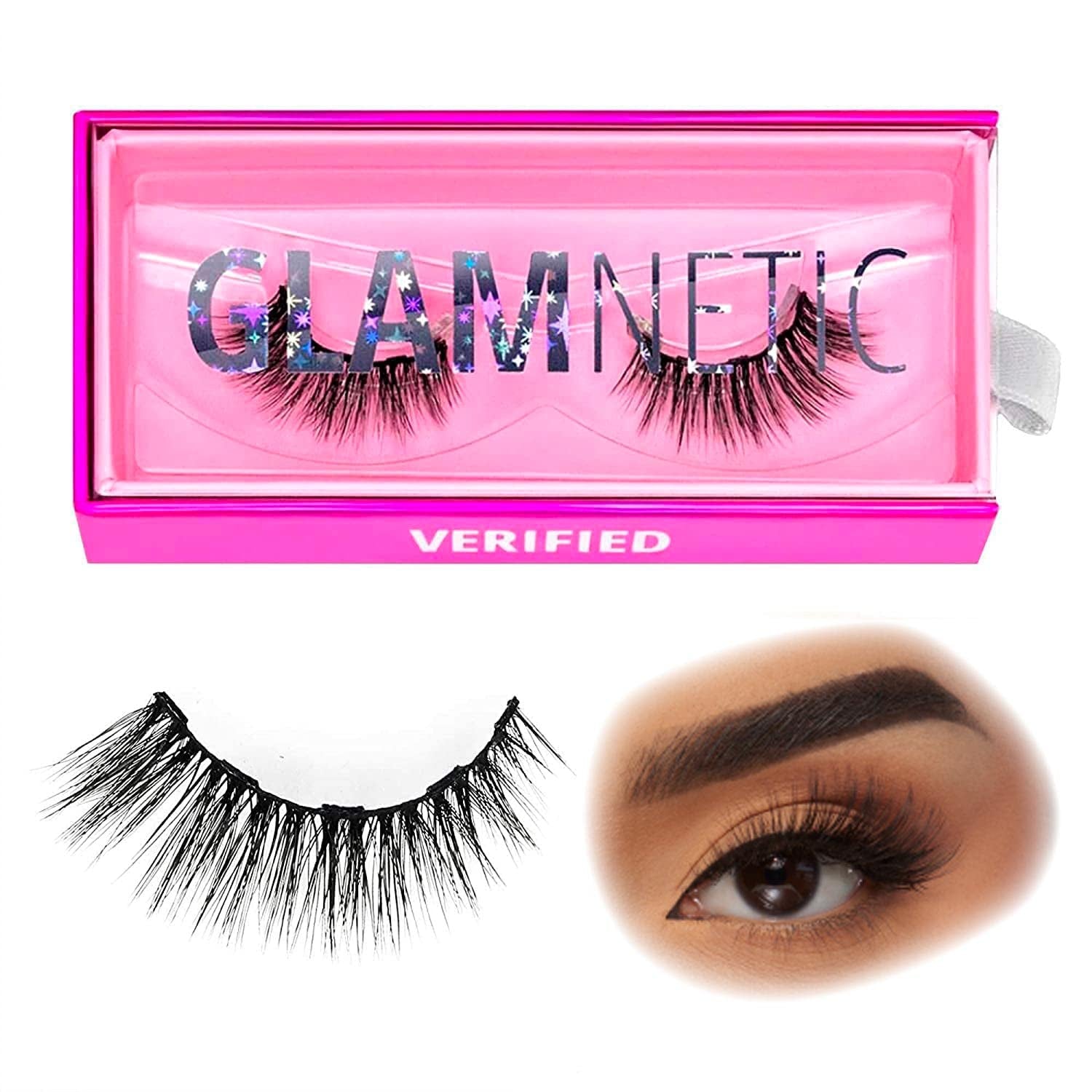 Magnetic Eyelashes - Virgo | Short Magnetic Lashes, 60 Wears Reusable Faux Mink Lashes Natural Look - 1 Pair