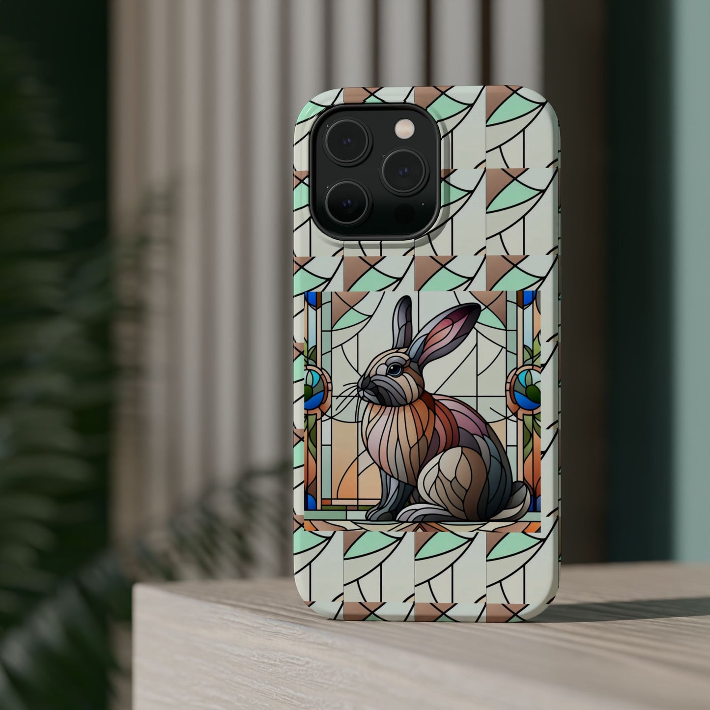 Flemish Giant Rabbit Animal Stained Glass Design Magnetic Tough Cases