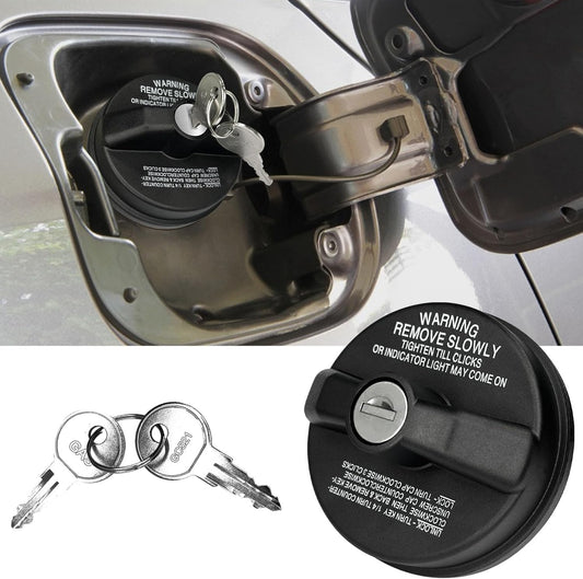 Locking Gas Cap Fuel Tank with Key, Gas Cap Lock Locking Fuel Cap Cover Compatible with Toyota 4Runner, Chevy Silverado 1500 2500 3500, Nissan GMC Honda Subaru Buick #10504 77300-47020