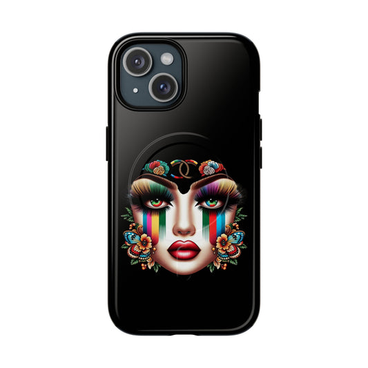 Gucci Inspired Artistic Tough Magnetic Phone Case - Vibrant Lady Design