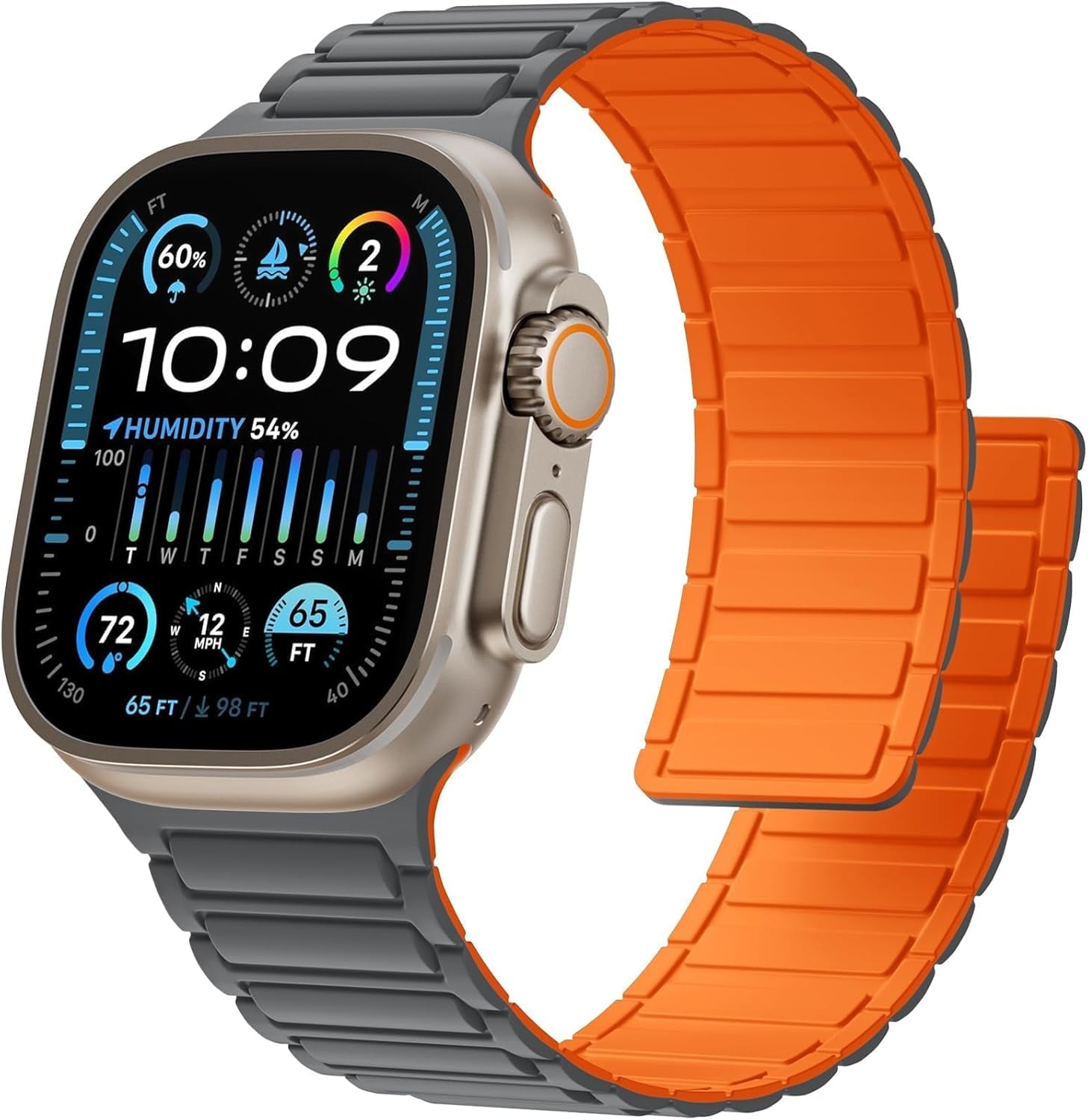 Magnetic Watch Band Compatible with Apple Watch 44Mm 45Mm 49Mm 46Mm 42Mm 41Mm 40Mm 38Mm Bands for Men Women Wrist Solo Loop, Sport Silicone Strap for Iwatch Series 10 9 8 7 6 5 4 3 SE 2Nd Ultra