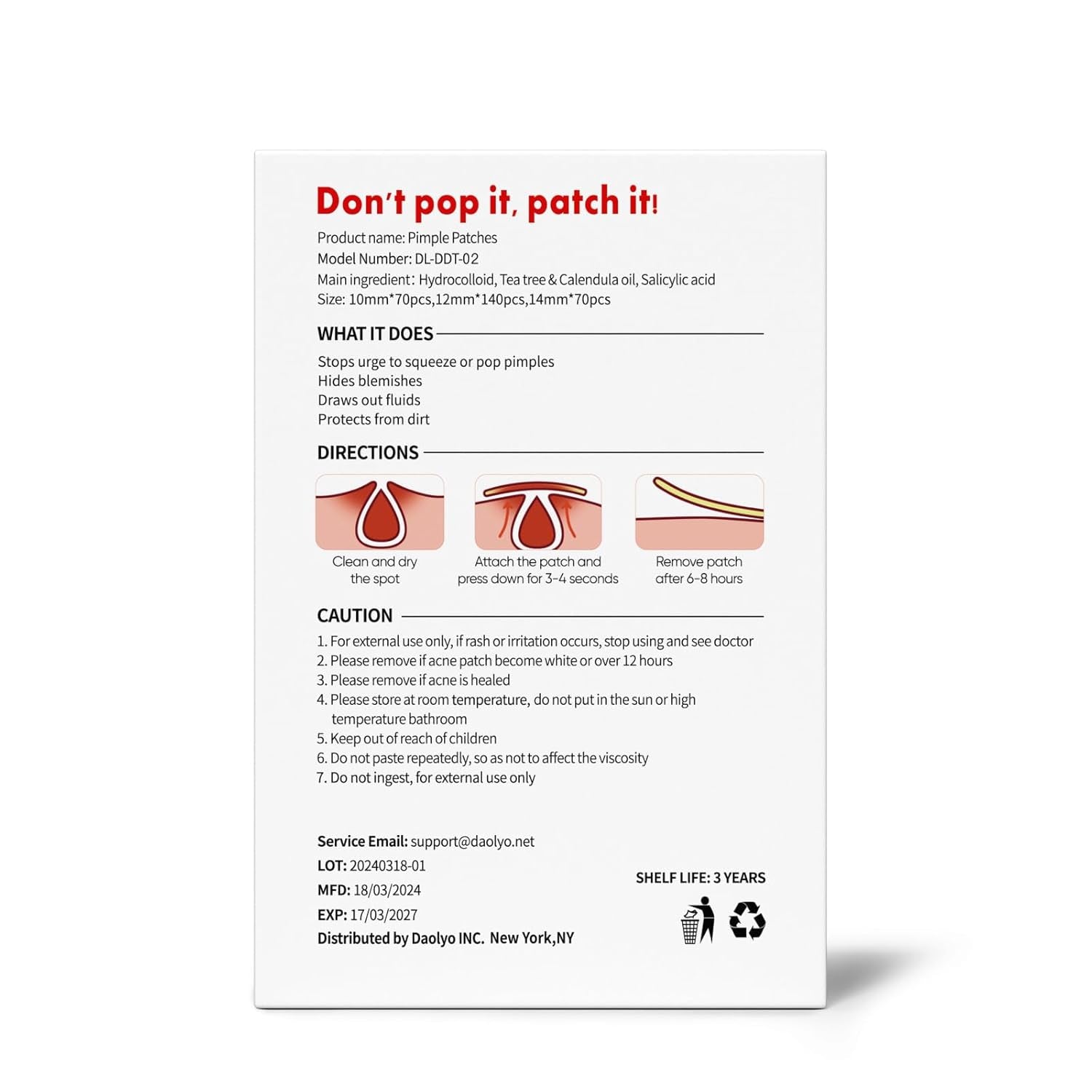 Pimple Patches for Face, 3 Size 280 Counts Hydrocolloid Acne Patches, Cute Star Pimple Stickers with Salicylic Acid, Tea Tree Oil & Calendula Oil, for Covering Zits and Blemishes