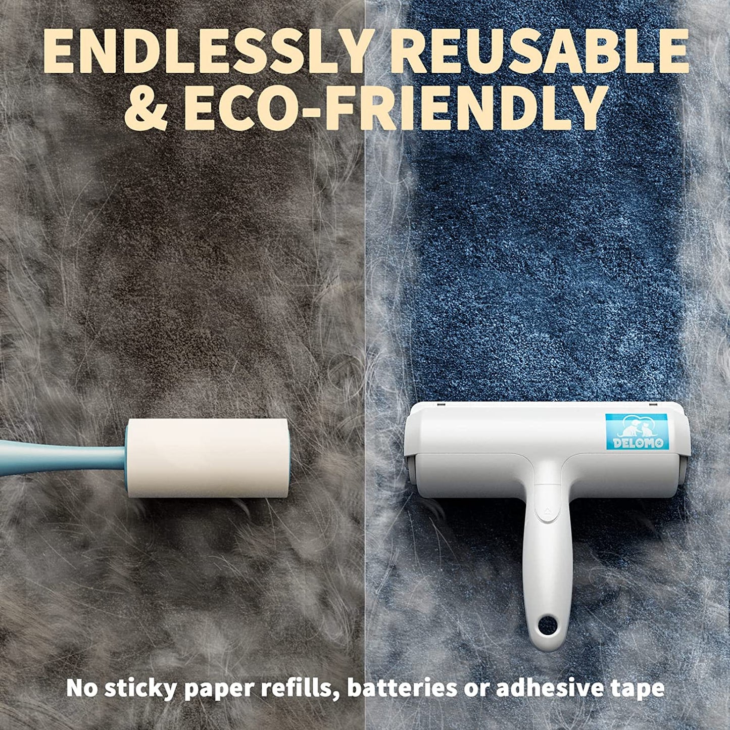 Pet Hair Remover - Lint Roller for Pet Hair - Cat and Dog Hair Remover for Couch, Furniture, Carpet, Car Seat, Reusable Roller with Self-Cleaning Base - Upgraded Animal Fur Removal Tool