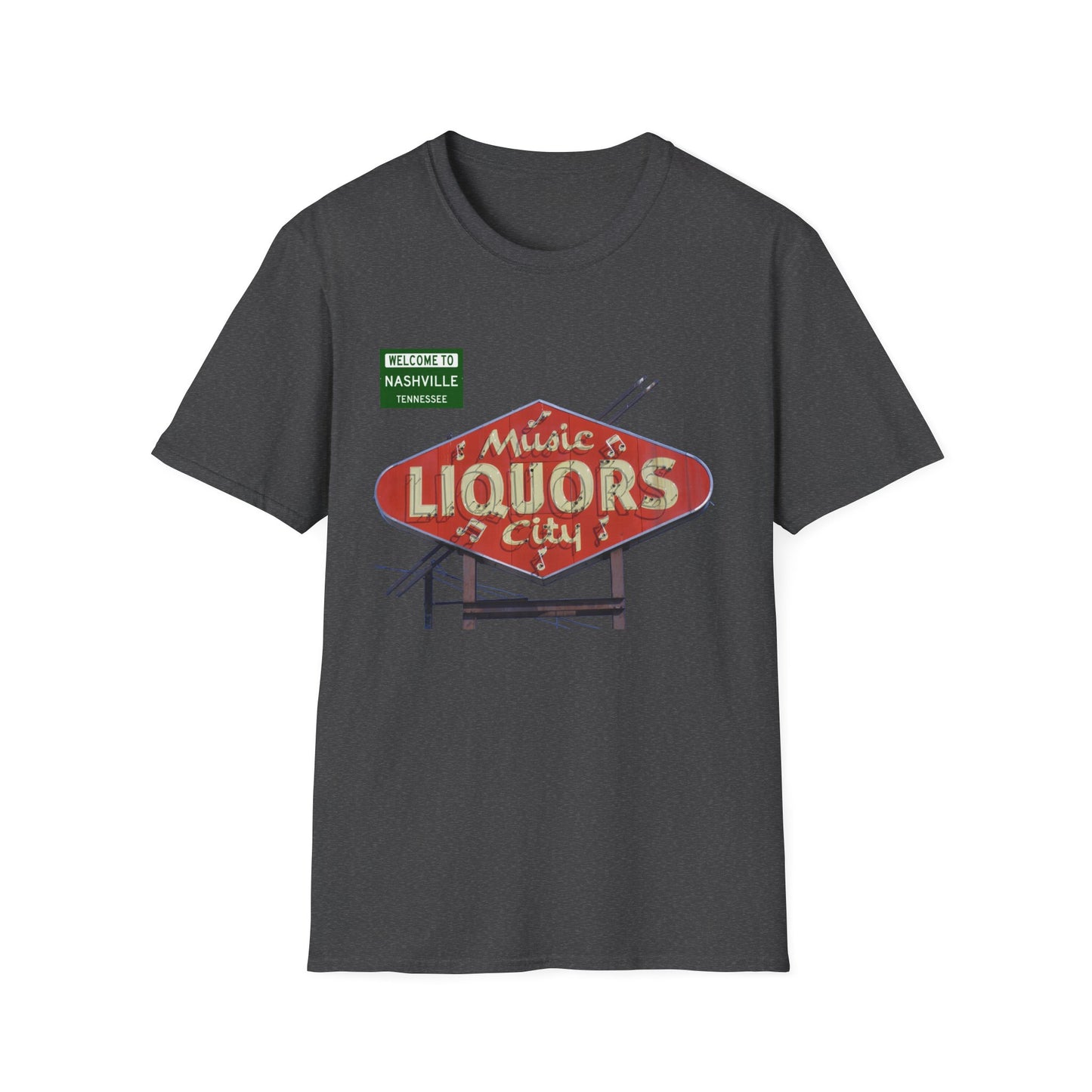 RETRO VINTAGE Music City Liquors [gone] Nashville, TN Unisex Softstyle T-Shirt