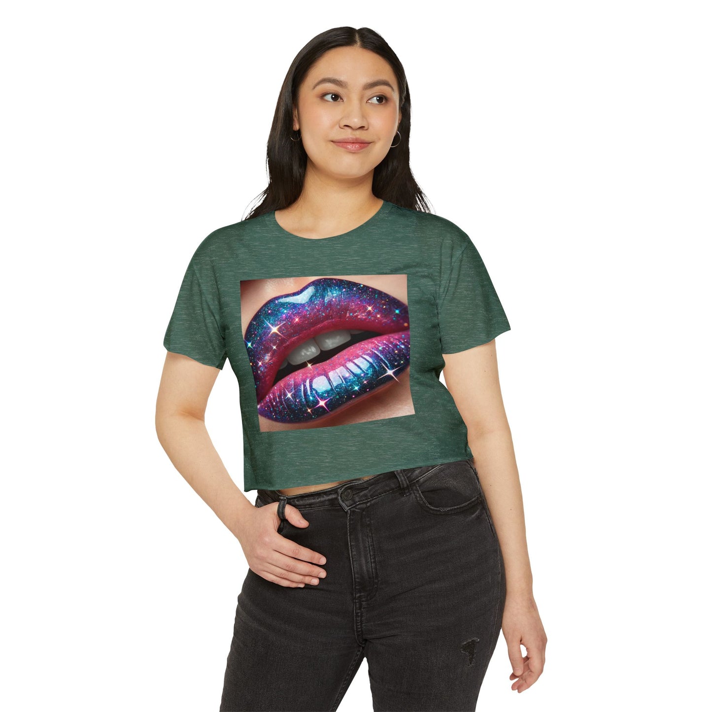 GALAXY LIP GLOSS Women's Festival Crop Top