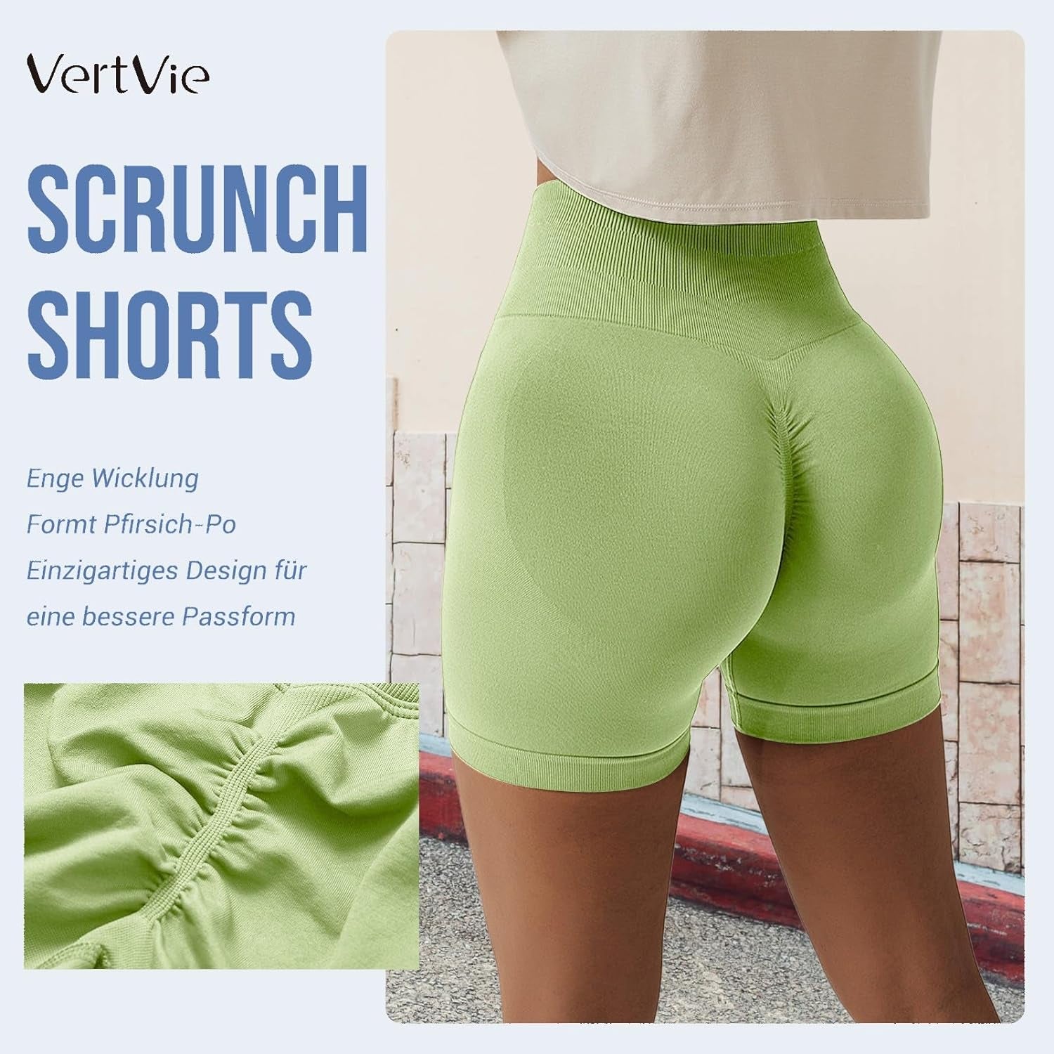 High Waisted Gym Shorts Women Booty Scrunch Shorts Seamless Stretch Tummy Control Workout Yoga Shorts Leggings