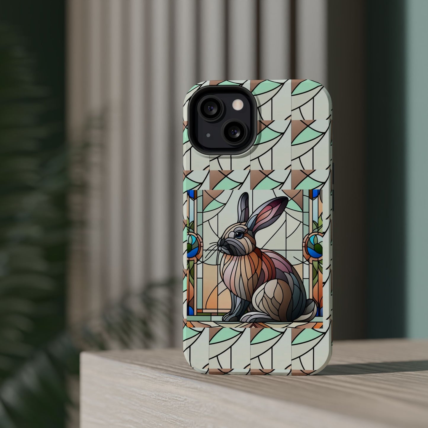 Flemish Giant Rabbit Animal Stained Glass Design Magnetic Tough Cases