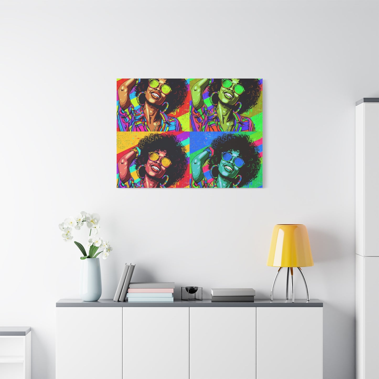 BLACK BEAUTY COLORFULL ANDY WARHOL STYLE Matte Canvas, Stretched, 1.25"