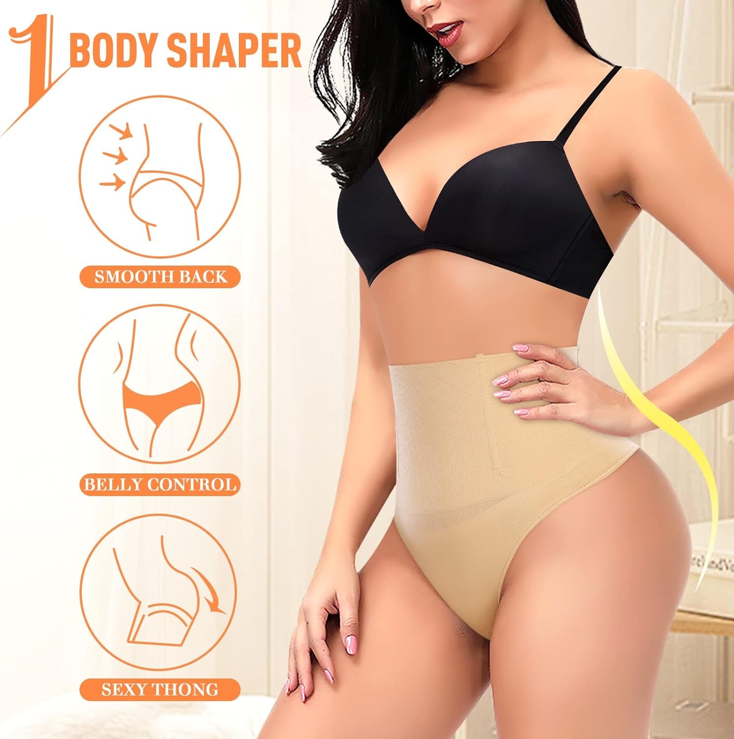 Tummy Control Thong Shapewear for Women High Waist Shaping Underwear Seamless Body Shaper Panties Girdle