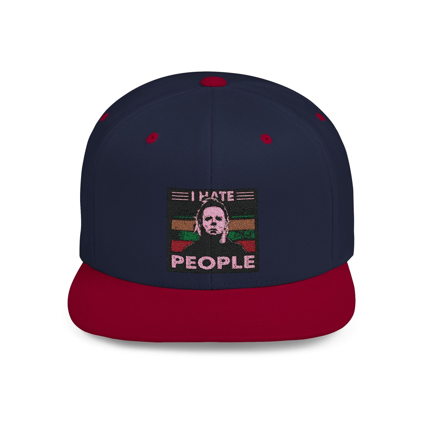 Michael Myers I Hate People Vintage Print Flat Bill Snapback