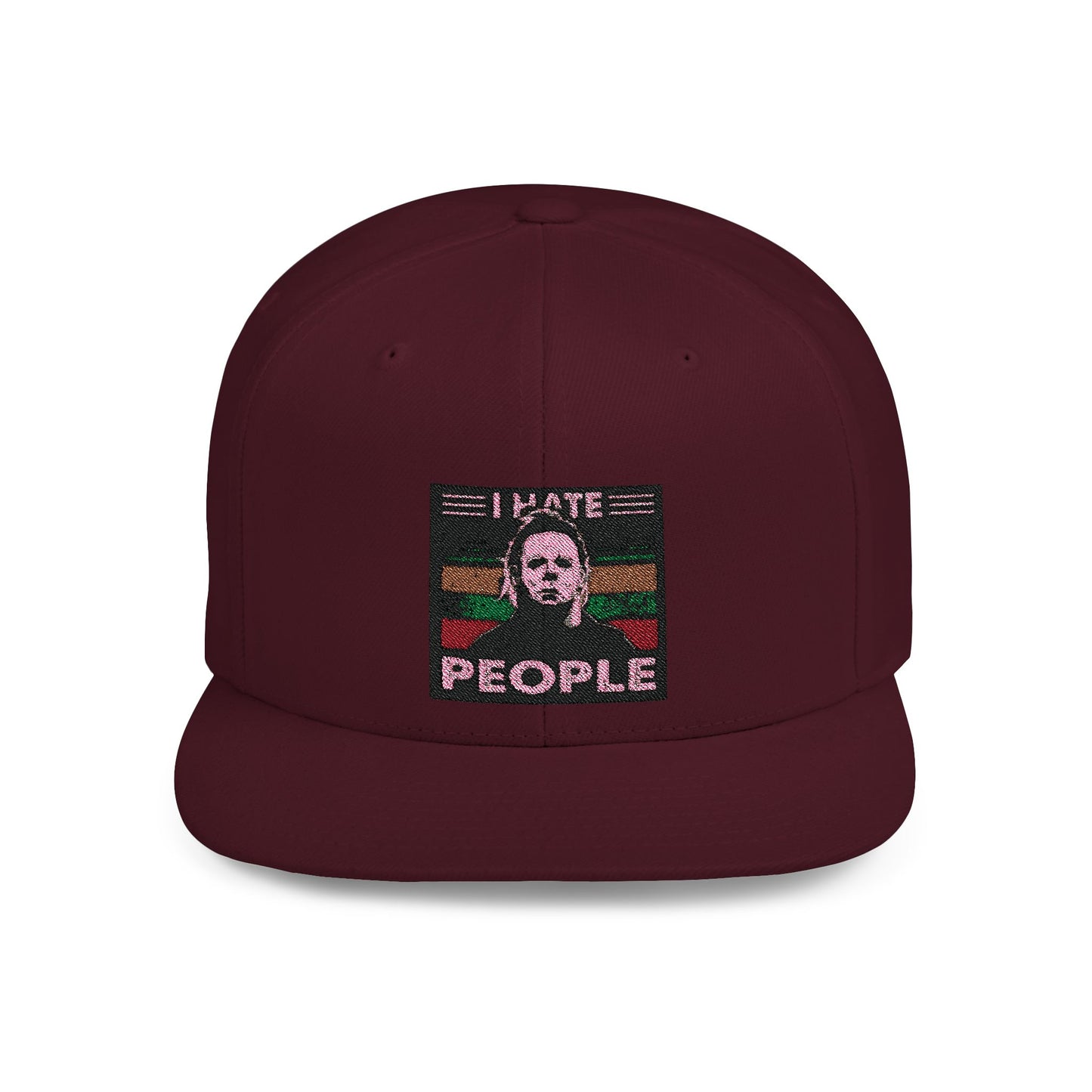 Michael Myers I Hate People Vintage Print Flat Bill Snapback