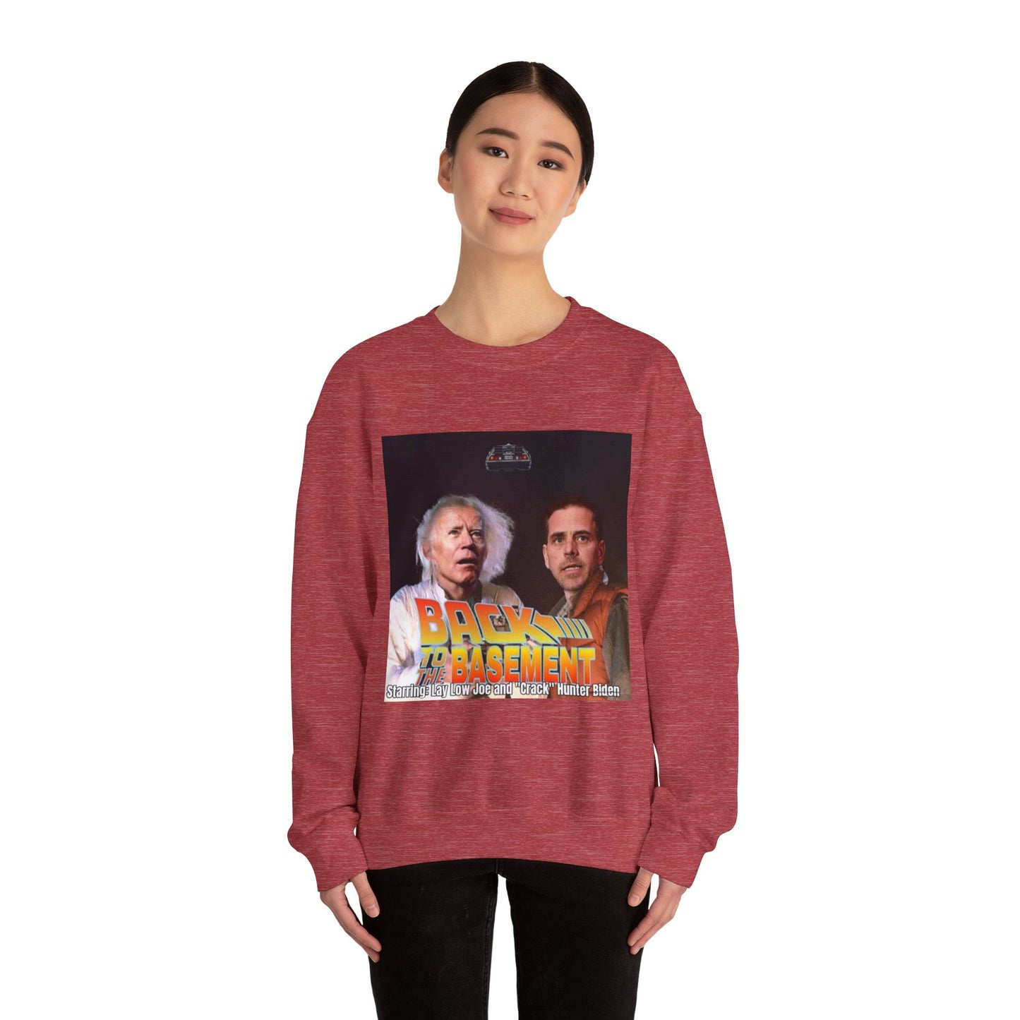 Hunter Biden Convicted Felon Pardon Back to the basement Unisex Heavy Blend™ Crewneck Sweatshirt