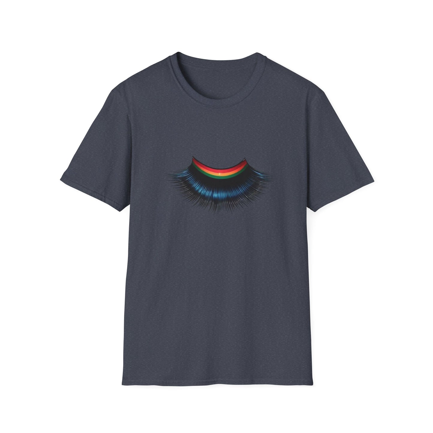 Cheerful Graphic Unisex Softstyle T-Shirt - Whimsical Gucci Inspired Eye Lashe Smile Design