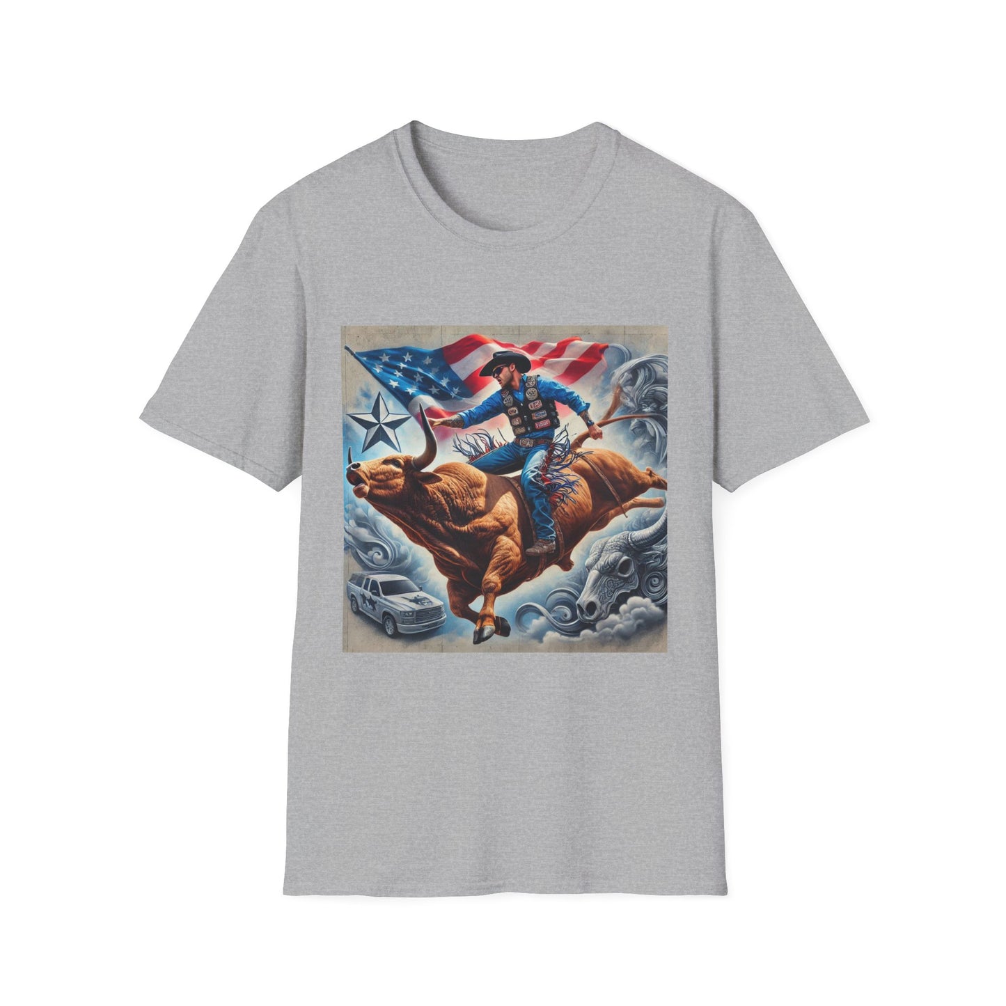Professional Bull Riders 3D tattoo Unisex Softstyle T-Shirt