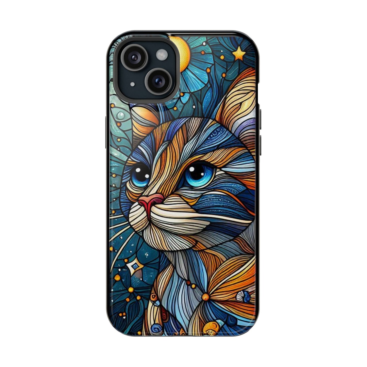 Cat-Stained Glass Magnetic Tough Cases
